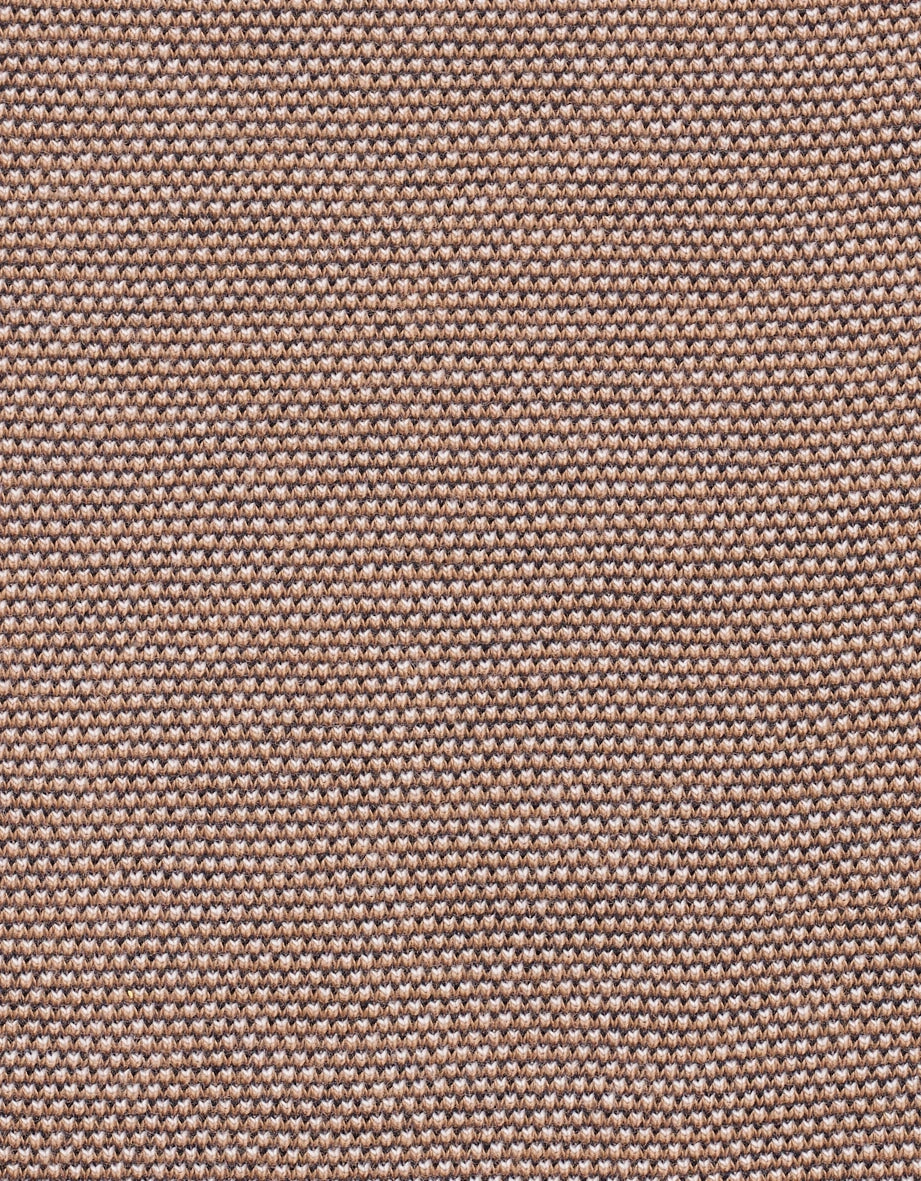 Gestrickter Stoff in Braun- und Beigetönen, Texturansicht, ideal für bugatti Mode.