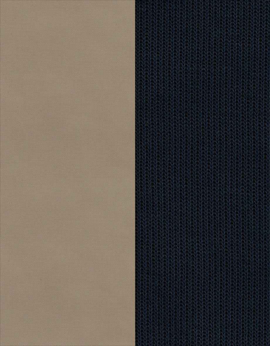 Zweifarbige bugatti Jacke, beige und dunkelblau, Rückansicht, legeres Design.