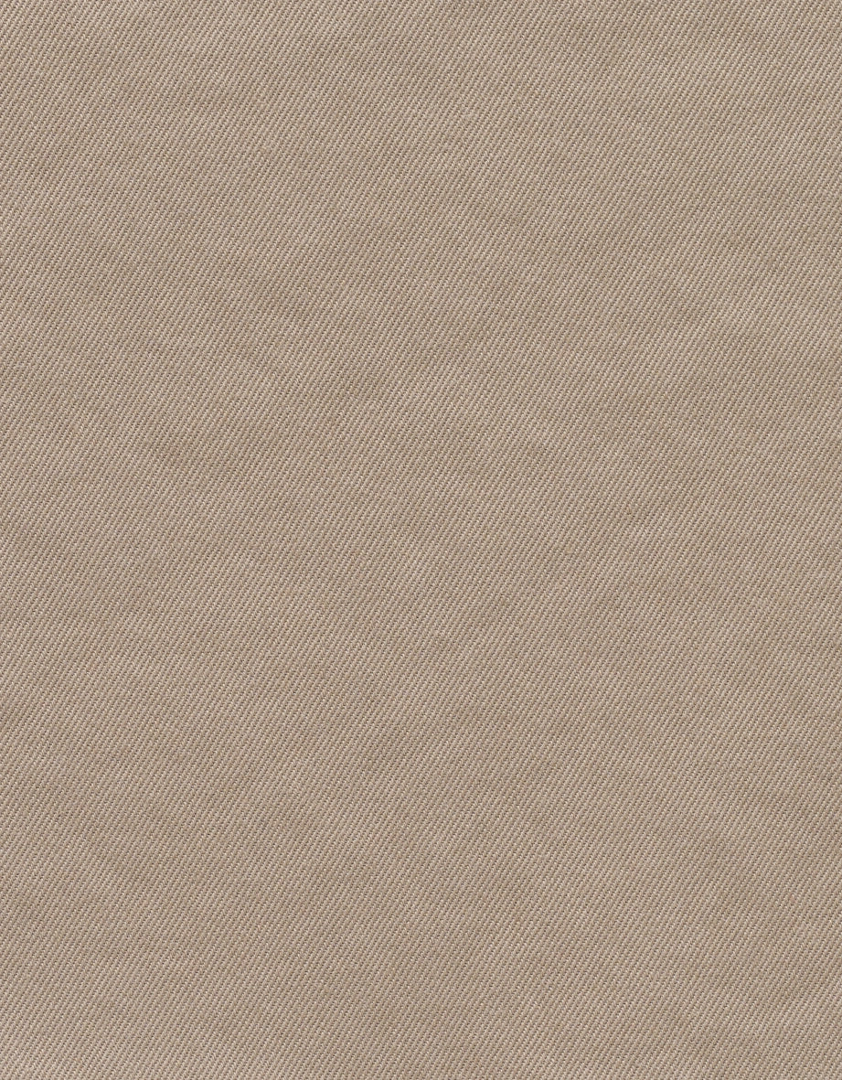 Beige Stofftextur, Nahaufnahme, zeigt feine diagonale Linienmuster.