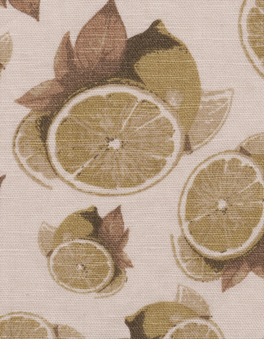Zitronenmuster auf beigem Stoff, frisches Design
