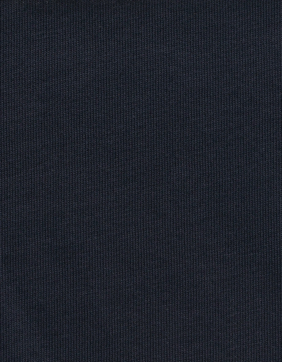 Dunkelblauer Stoff mit feiner Rippenstruktur, Detailaufnahme.
