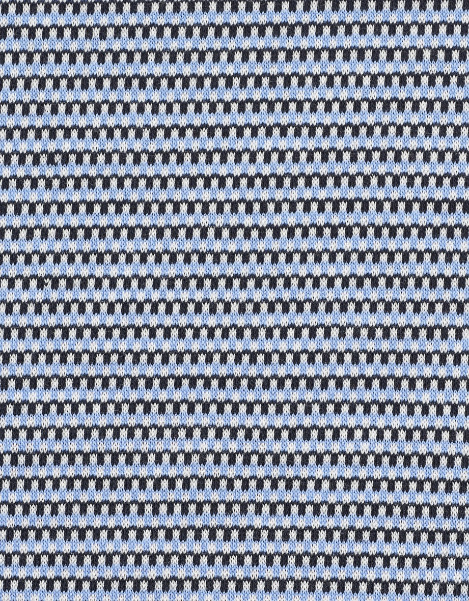 Knit pattern in blue, black, and white, ideal for bugatti outfits with timeless elegance.