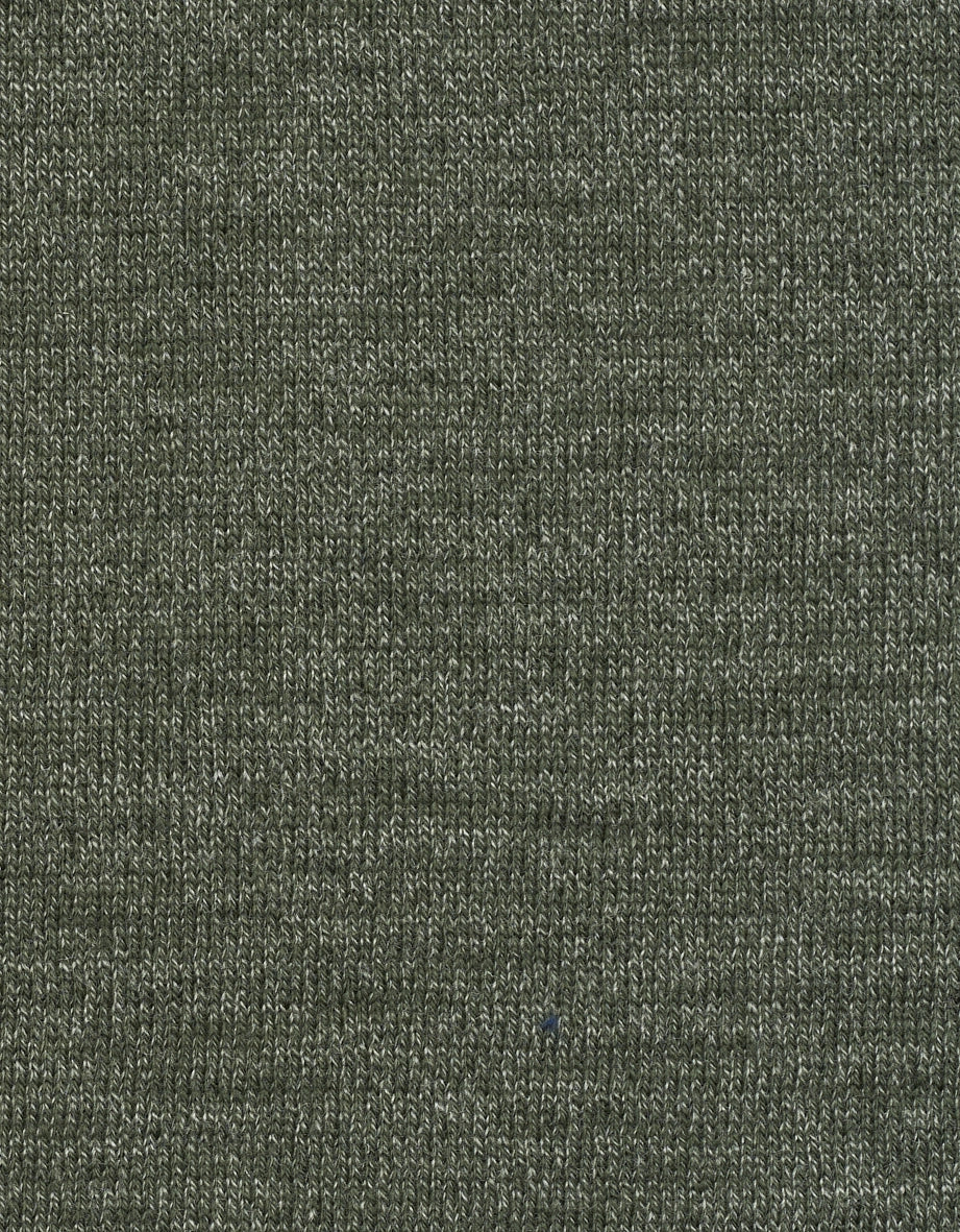 Olive green knit fabric by bugatti, close-up of pattern, textured surface.
