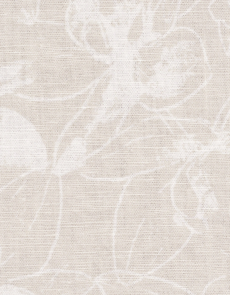 Fabric swatch in cream with floral motifs, ideal for elegant bugatti outfits.