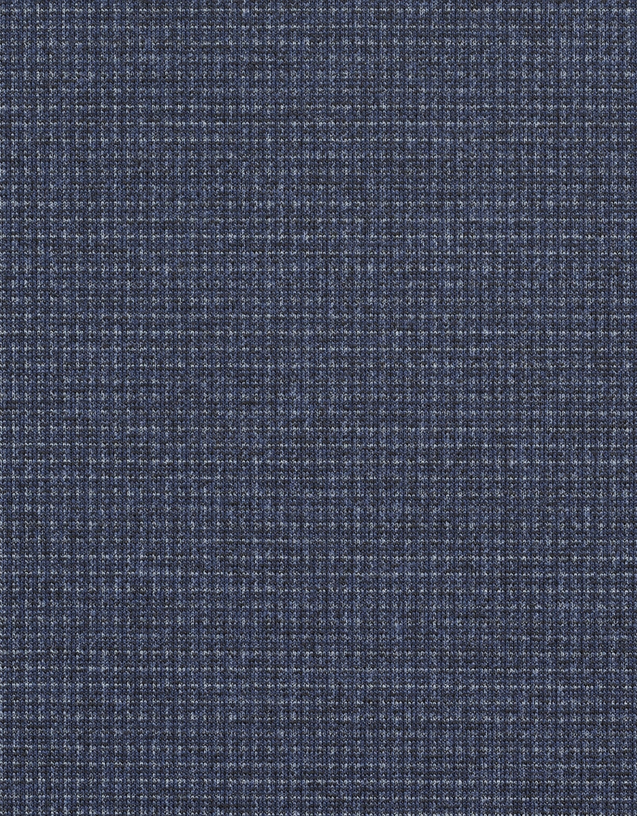 Blauwe stof met fijn ruitpatroon van bugatti, geïnspireerd door Italiaanse rust en stedelijke schoonheid.