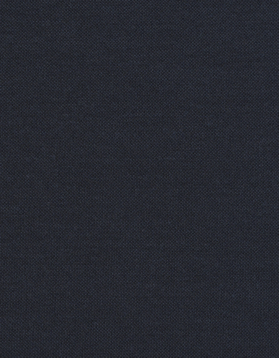 Donkerblauwe bugatti-jas met beige zoom, borstzak en logo