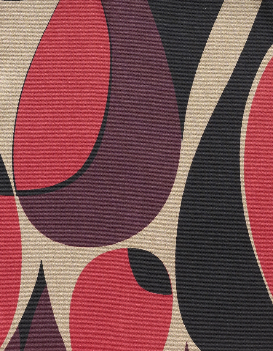 Abstraktes Muster in Rot, Beige und Schwarz