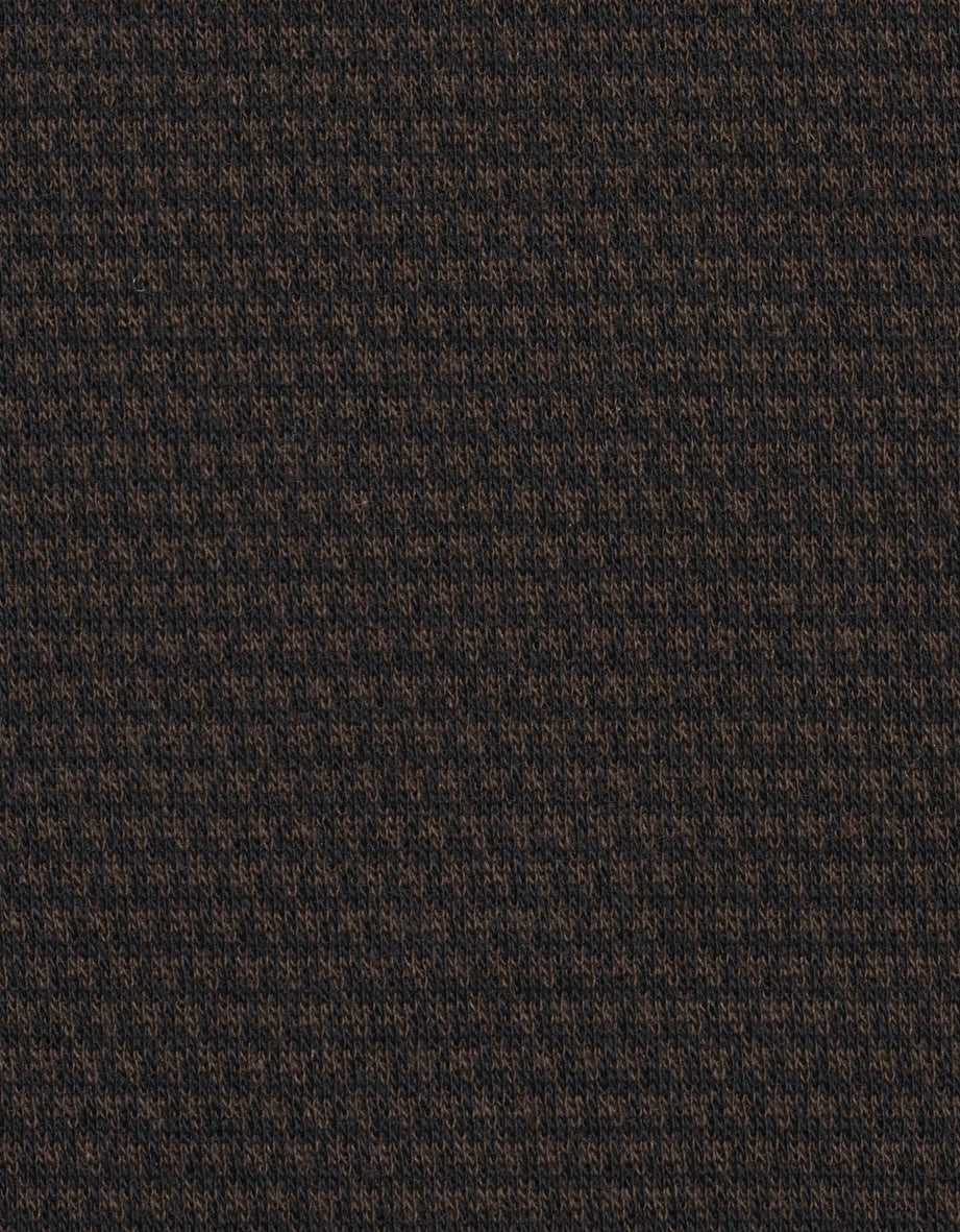 Dunkelbrauner Strickstoff mit feinem Muster, ideal für elegante bugatti Designs.