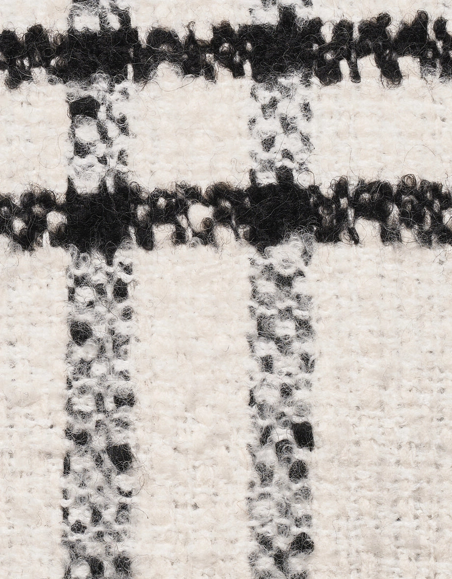 Schwarz-weiß kariertes Muster, Nahaufnahme, Textur des Stoffes.
