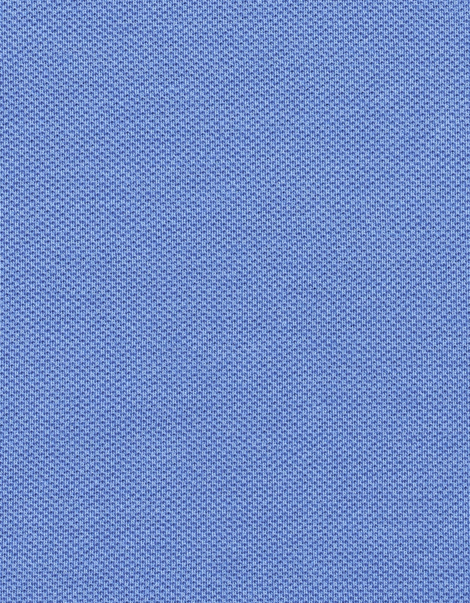 Close-up of blue knit fabric, texture detail.