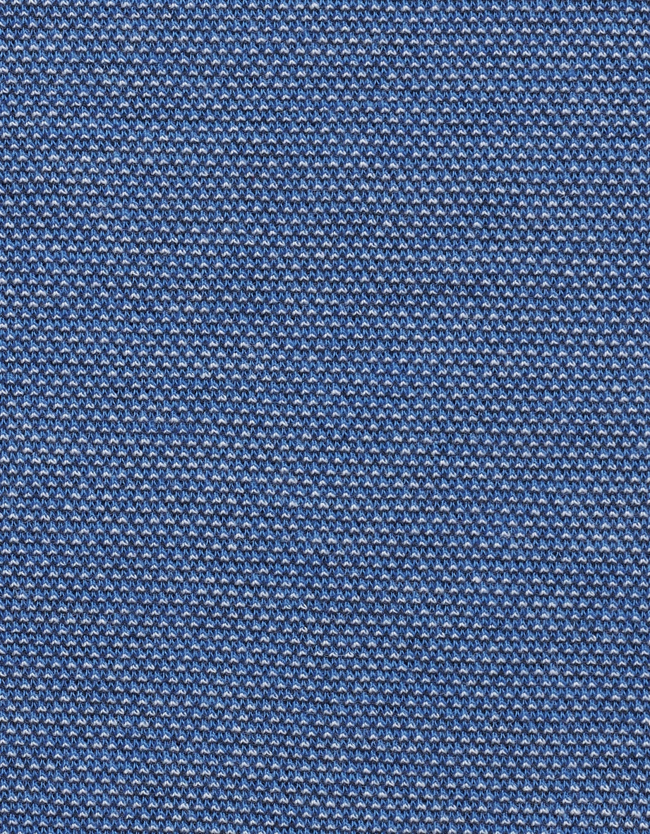 Textured blue fabric by bugatti, close-up.