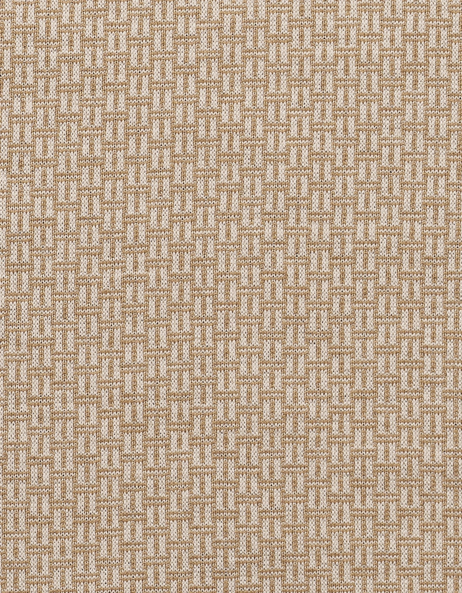 Beige fabric with a rectangular geometric pattern, perfect for stylish bugatti outfits.