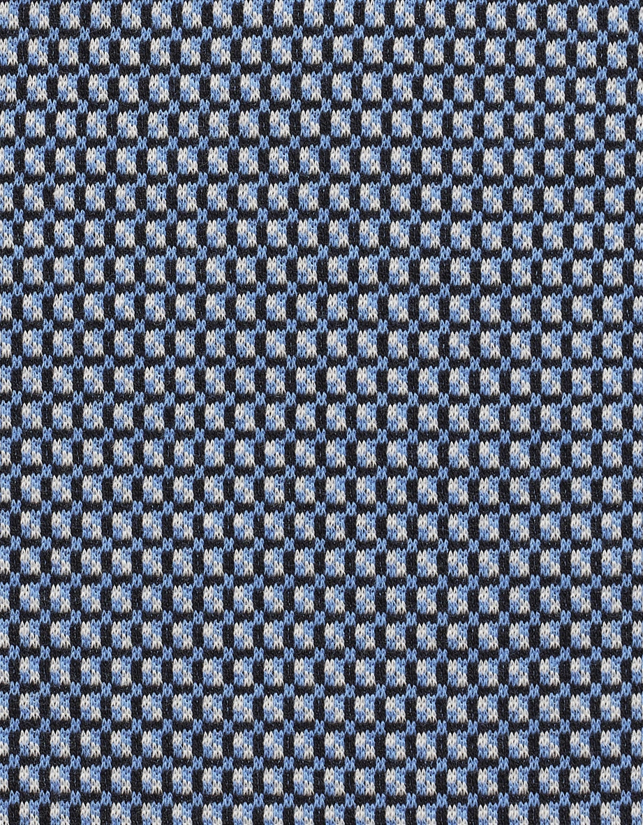 Knit pattern in blue and gray, checkered design, detailed and high-quality, inspired by bugatti style.
