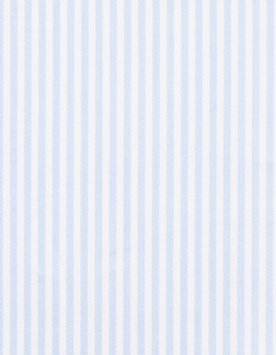 Blue-white striped fabric by bugatti, perfect for timeless elegance and versatile outfits.