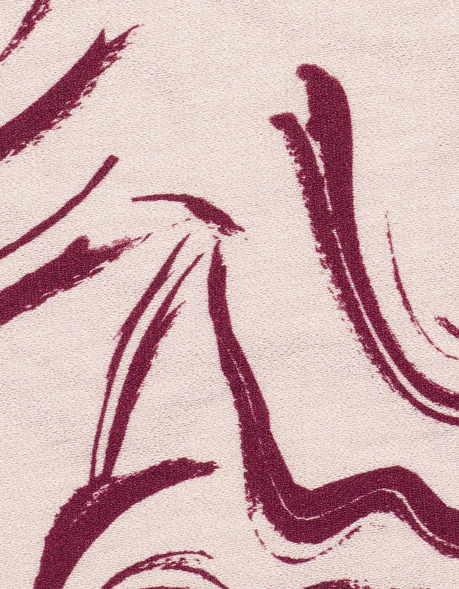 Abstract patroon in crème en wijnrood, ideaal voor bugatti mode.