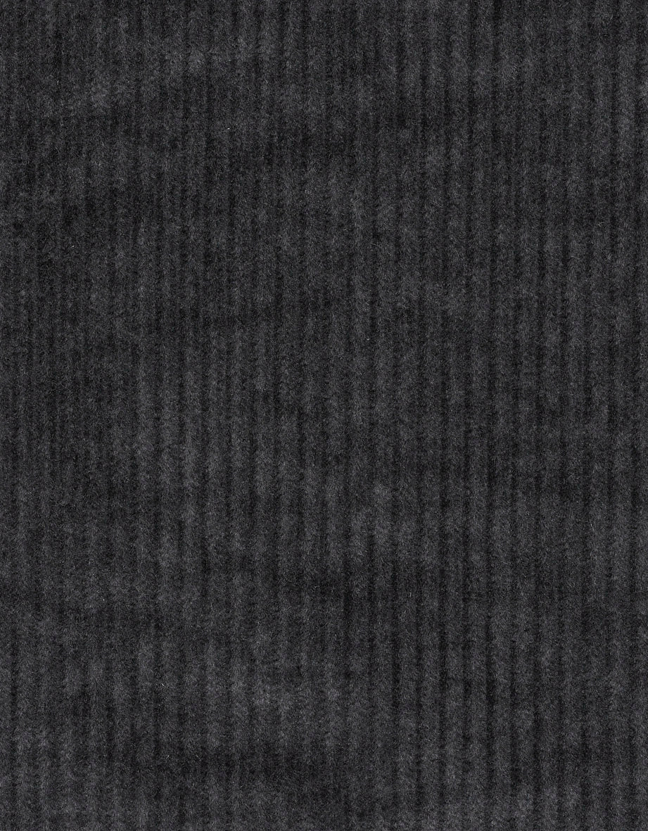 Dunkelgrauer, gerippter Stoff, Nahaufnahme, zeigt Textur und Design, ideal für bugatti's elegante Mode.