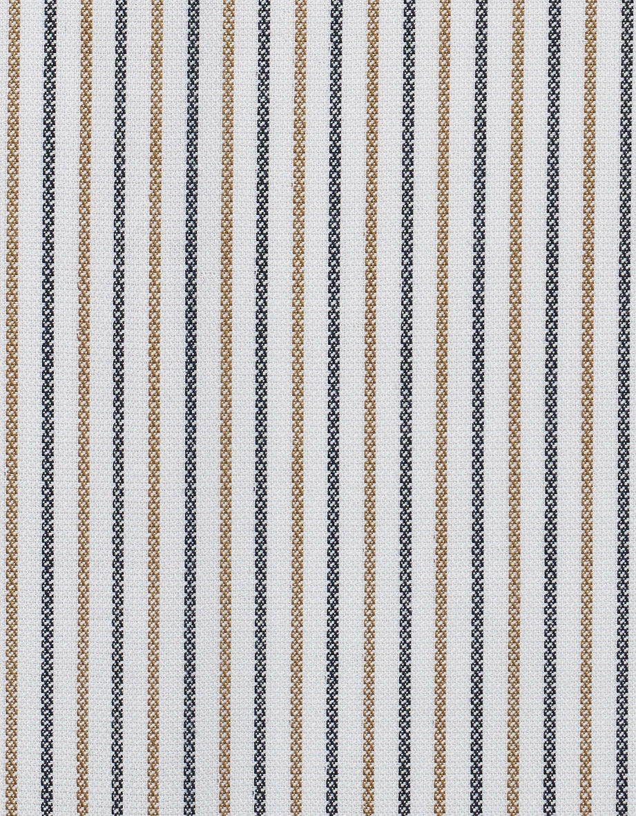 Striped fabric in white, black, and gold by bugatti, elegantly and timelessly inspired.