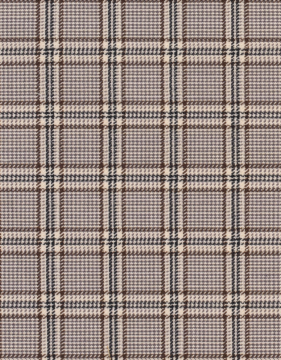 Kariertes Muster in Braun und Beige, zeitloses Design, ideal für elegante bugatti Outfits.