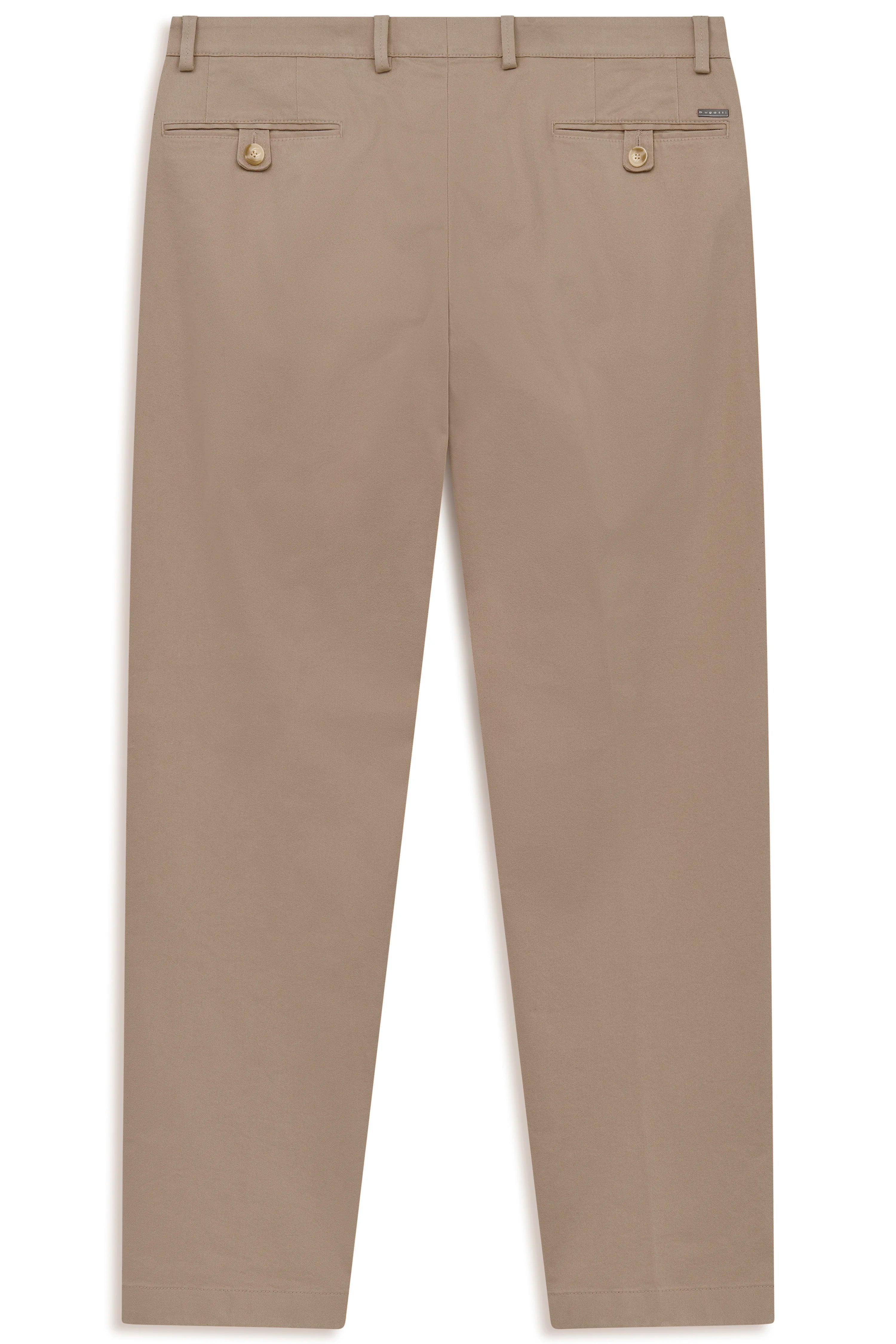 Beige Chinohose von bugatti, Büstenbild, hochwertige Materialien, zeitlose Eleganz und Stil.
