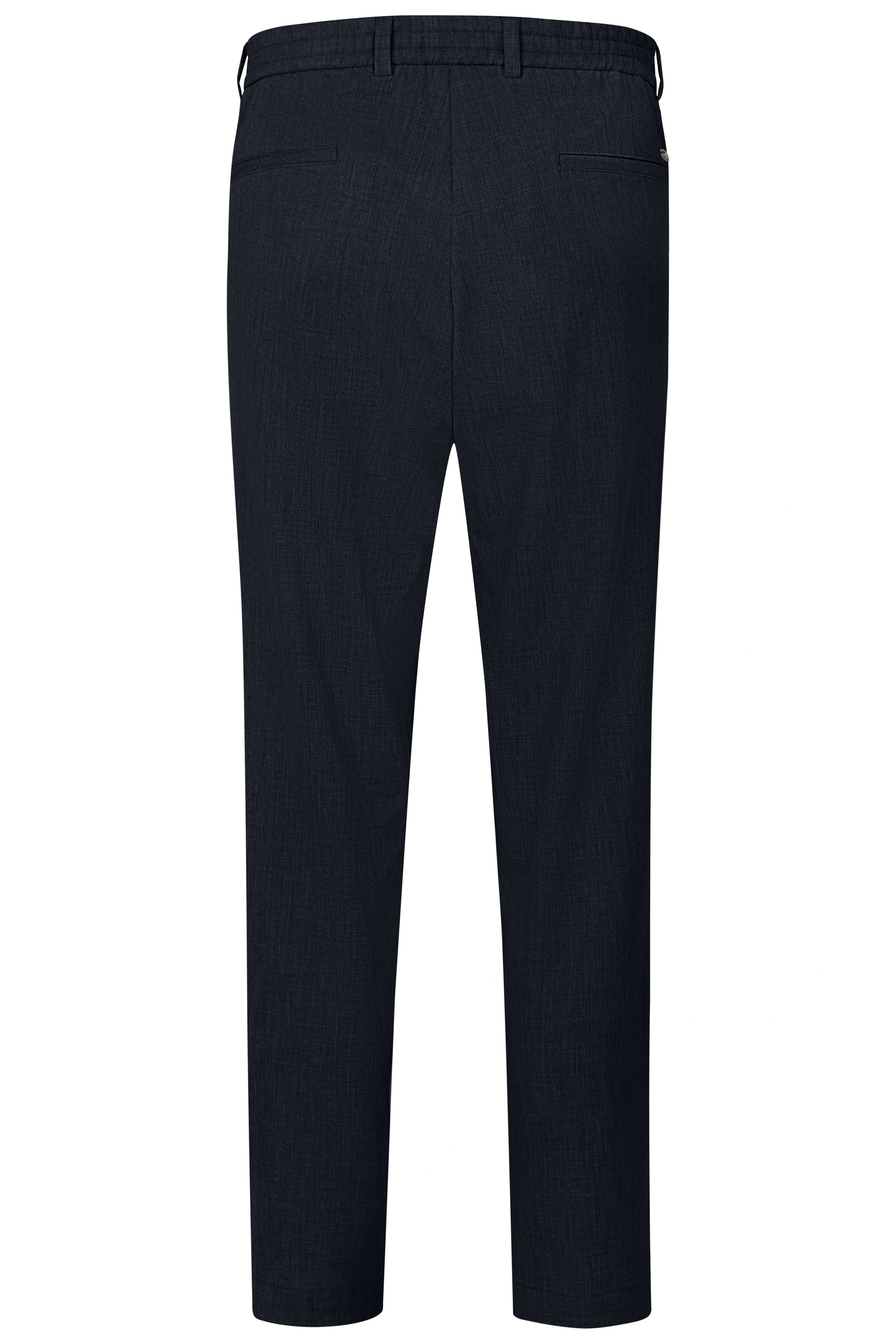 Dunkelblaue bugatti Hose, klassisch geschnitten, Rückansicht, hochwertiges Material.