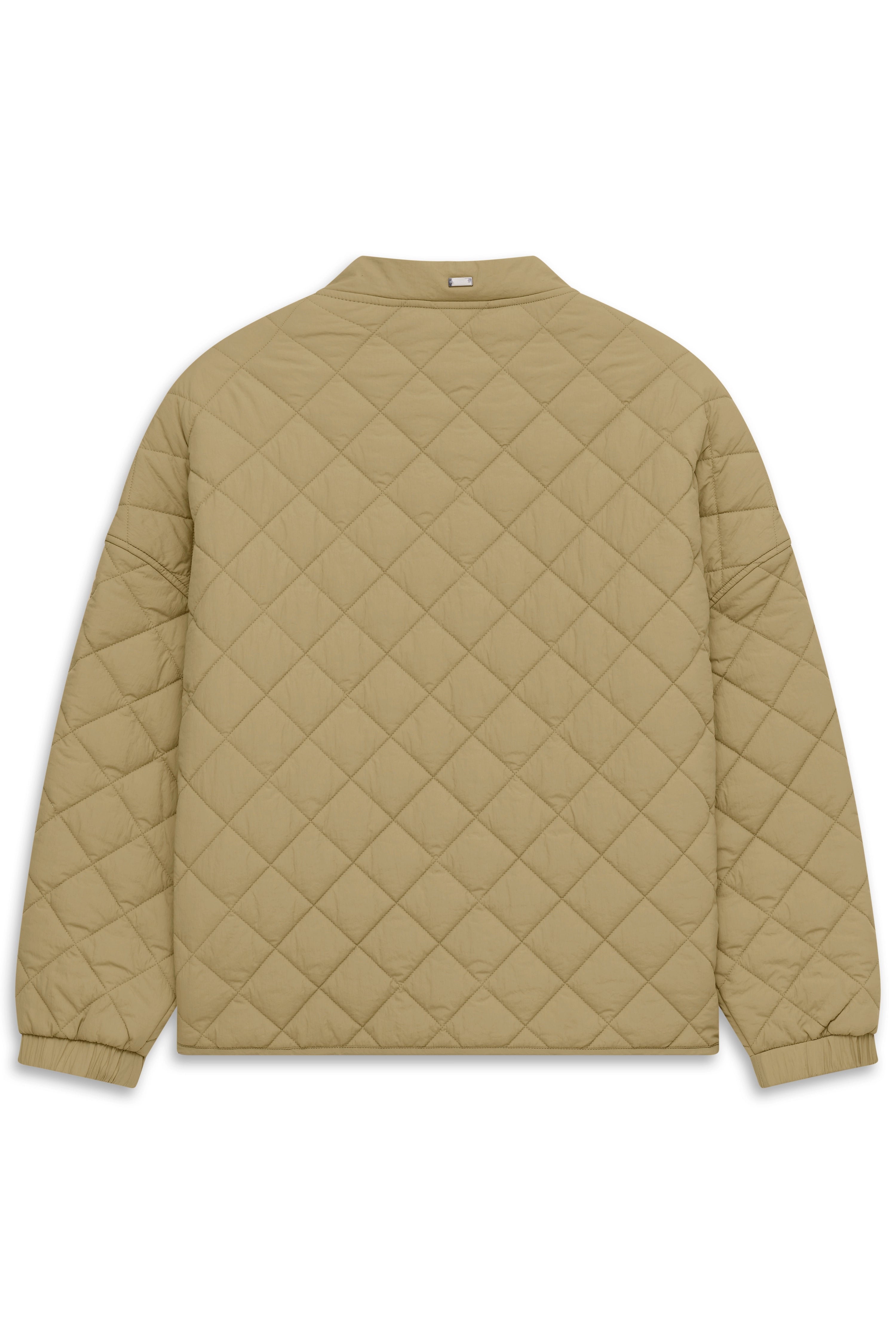 Beige, gesteppte bugatti Jacke, Rückenansicht, legeres Büstenbild.