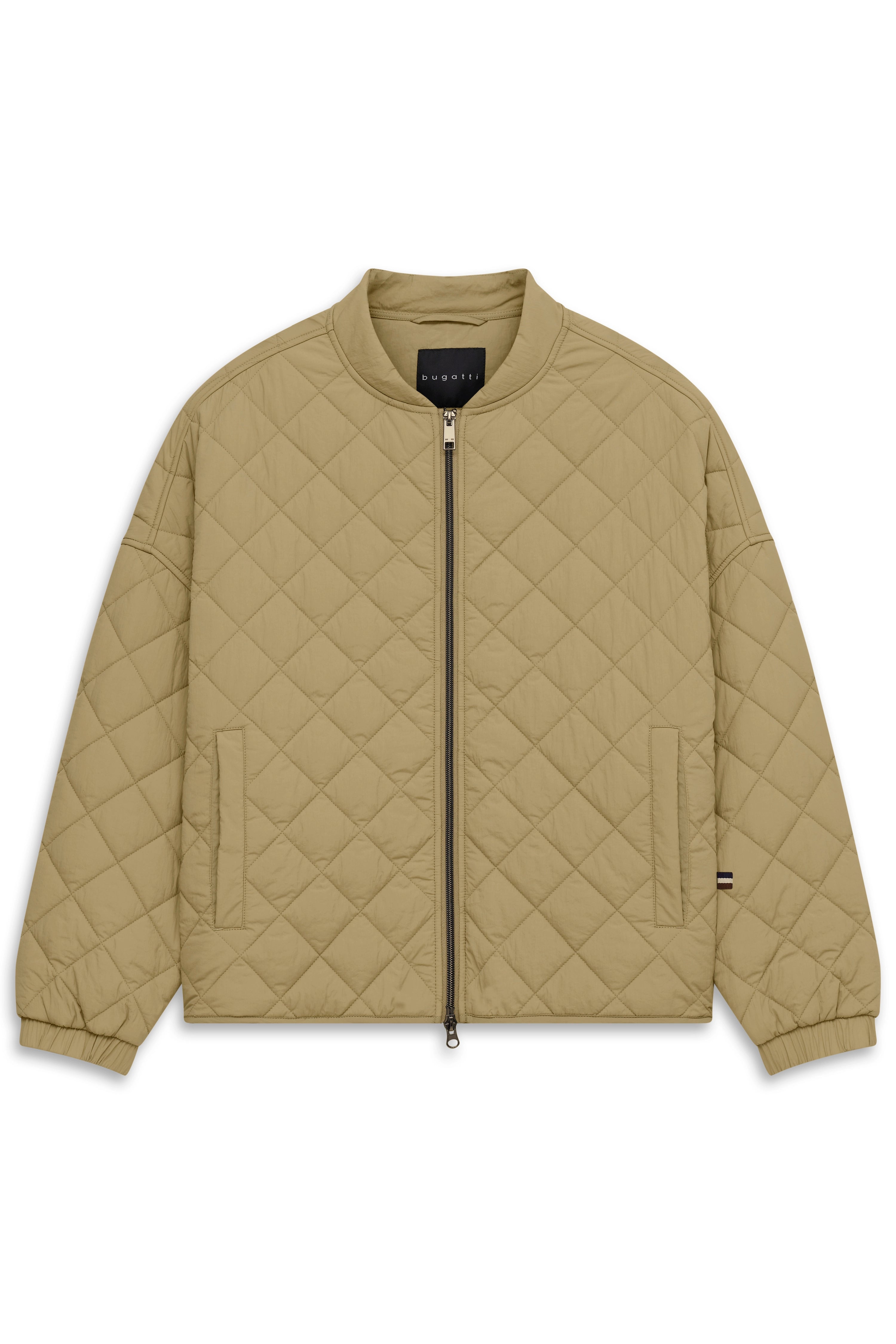 Steppjacke in Beige von bugatti, Büstenbild, mit Reißverschluss und Rautensteppung, zeitloser Stil.