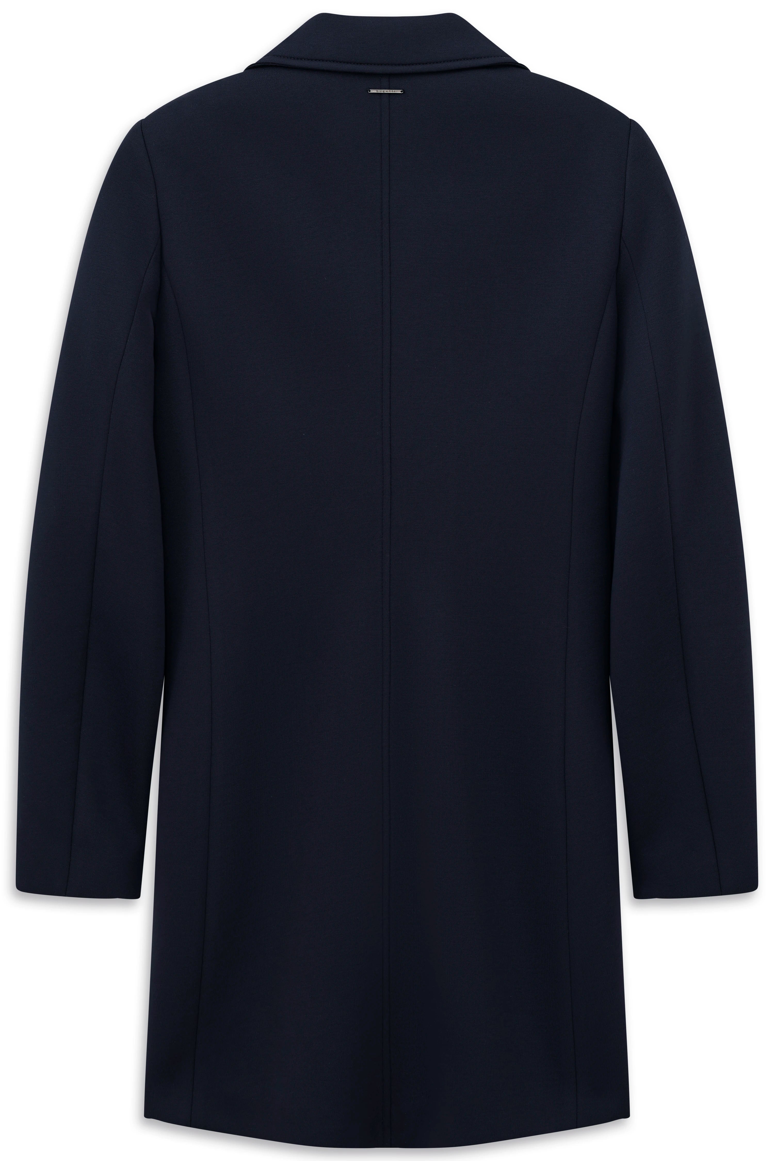 Navy blauer bugatti Mantel, Rückenansicht, elegantes Design, Büstenbild.