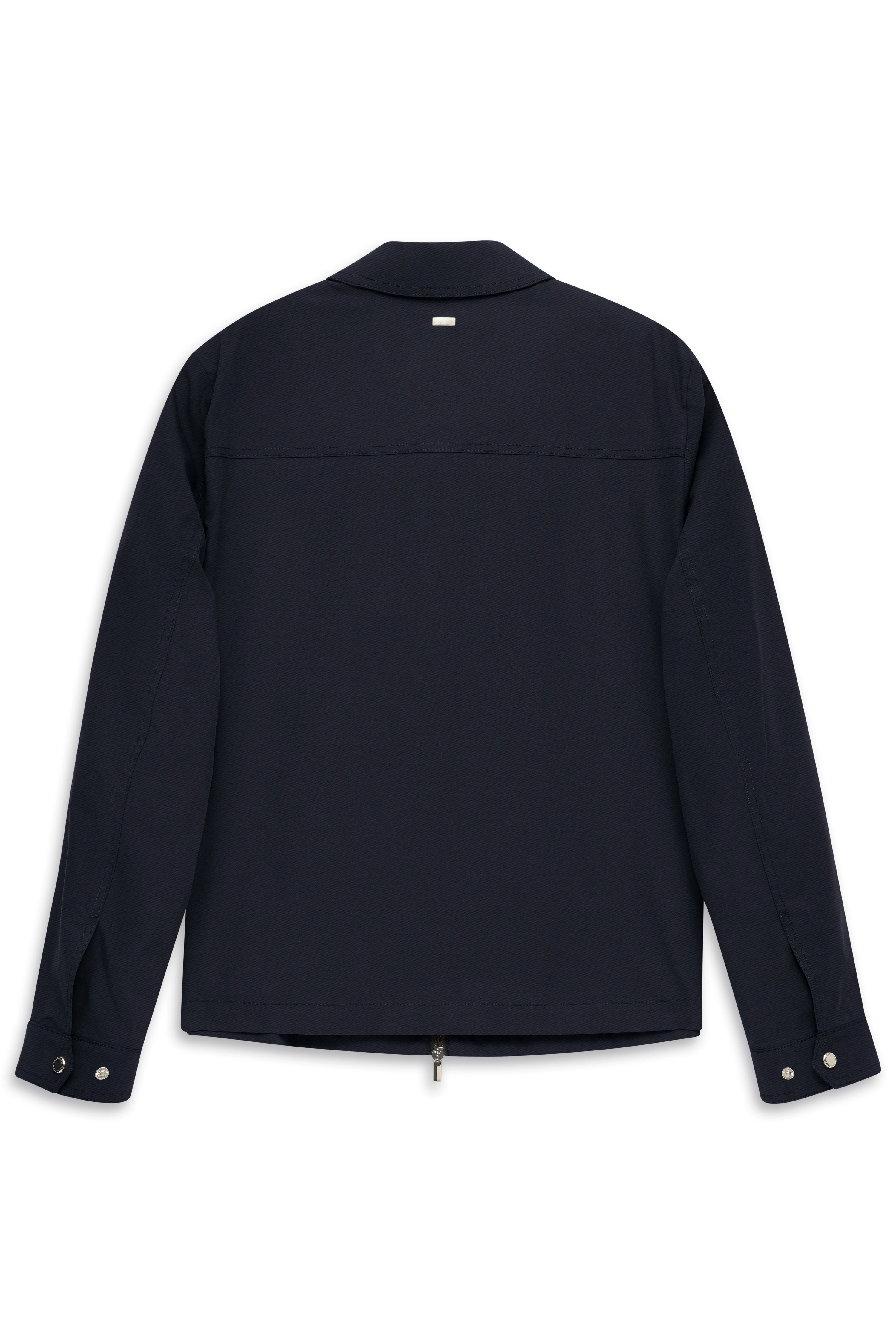 bugatti dunkelblaue Jacke, Rückansicht, leger geschnitten, stilvoll und zeitloses Design.