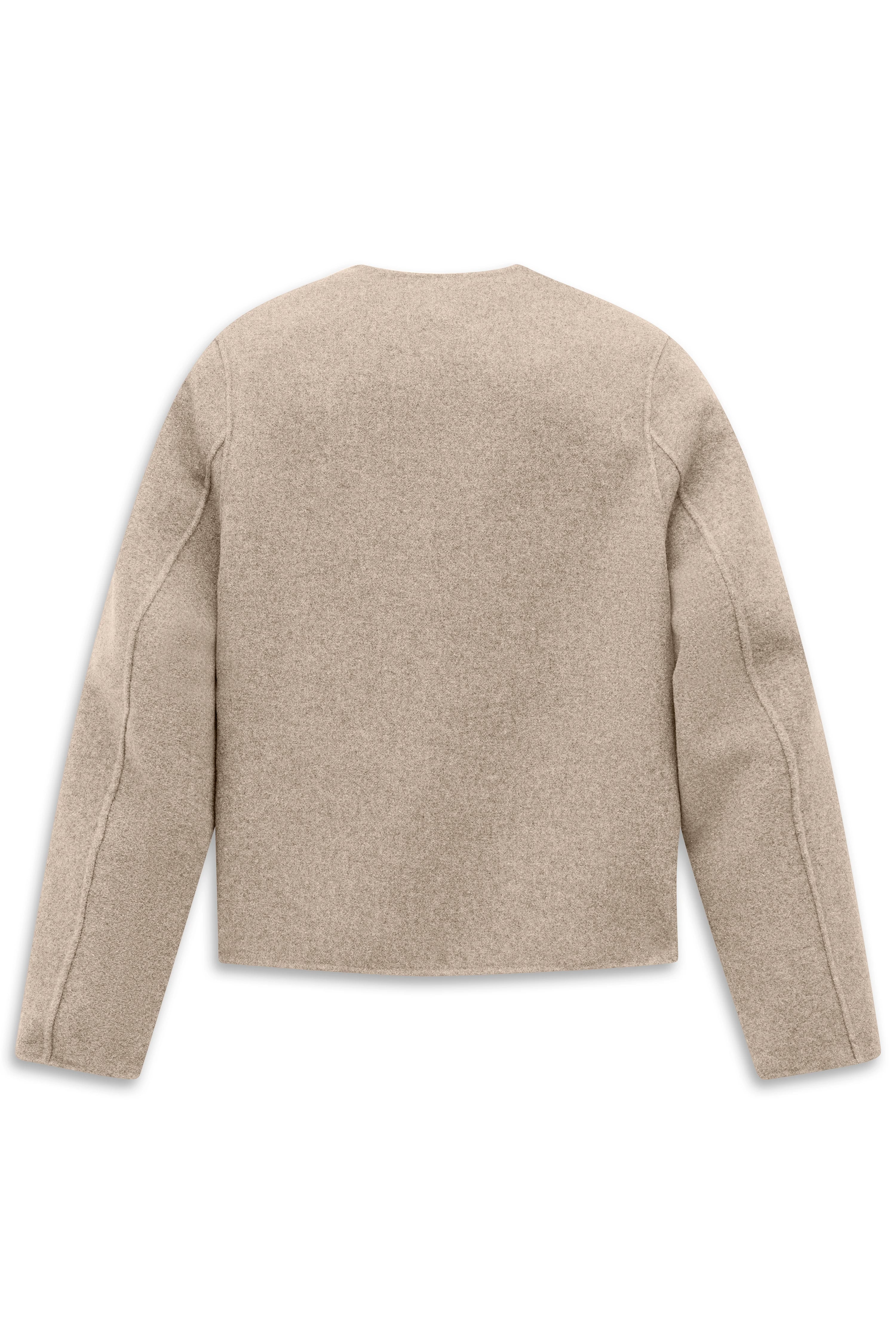 Beige bugatti Jacke, Rückansicht, elegante Büste, zeitloses Design, hochwertige Materialien.
