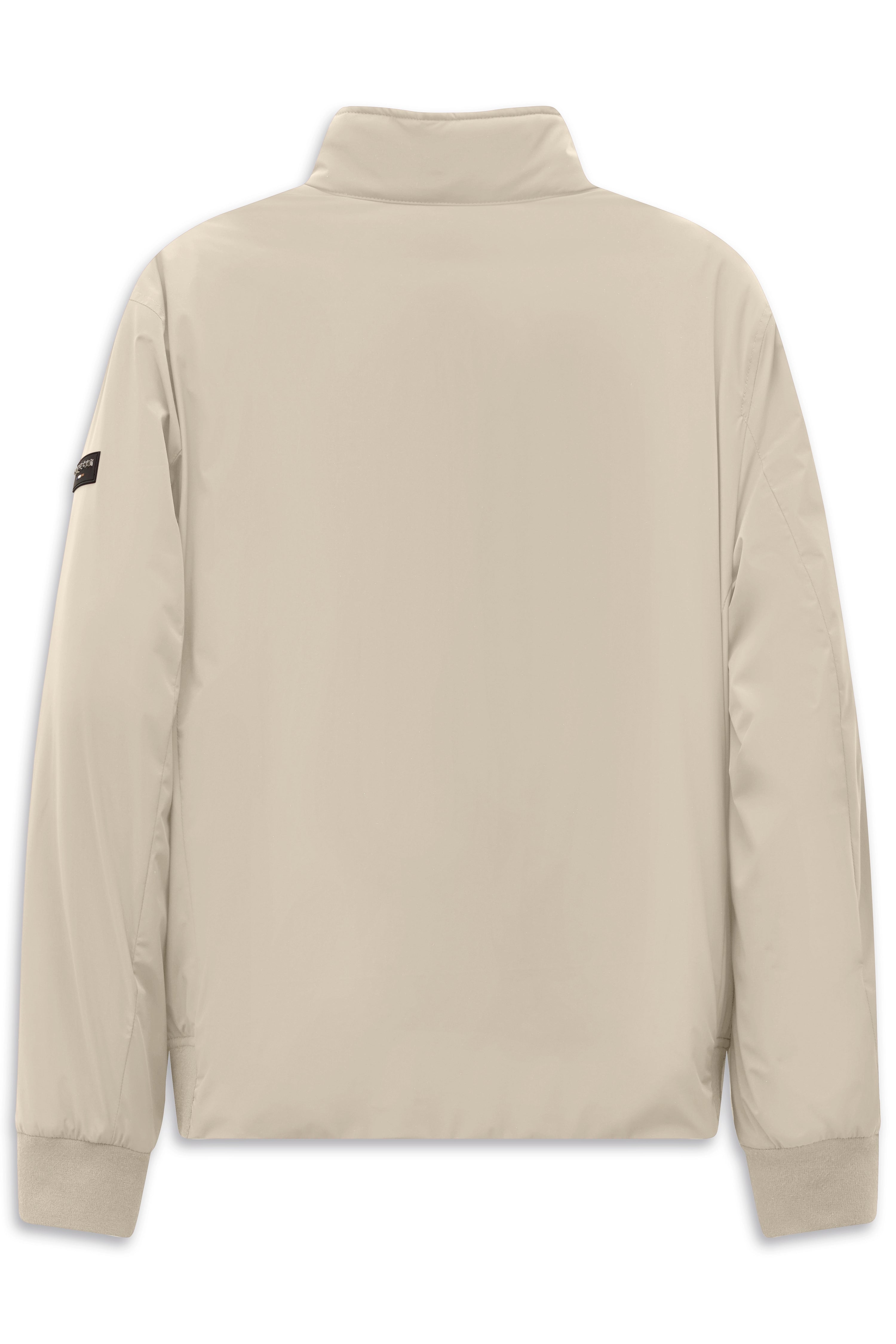 Beige bugatti Jacke, Rückenansicht, schlichtes Design, perfekte Passform für eleganten Stil.