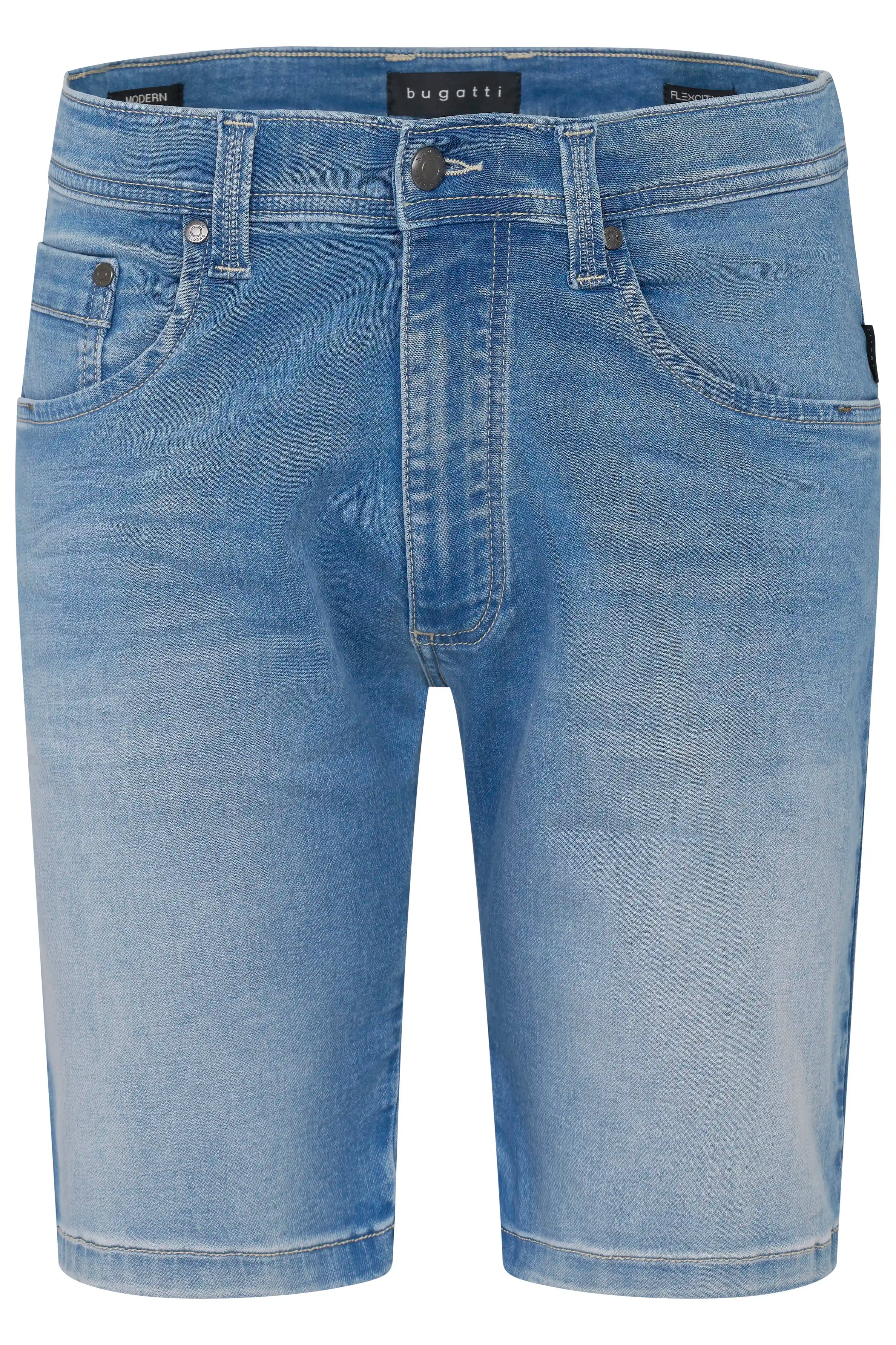 bugatti light blue denim shorts, casual bust view, perfect for relaxed summer styles.