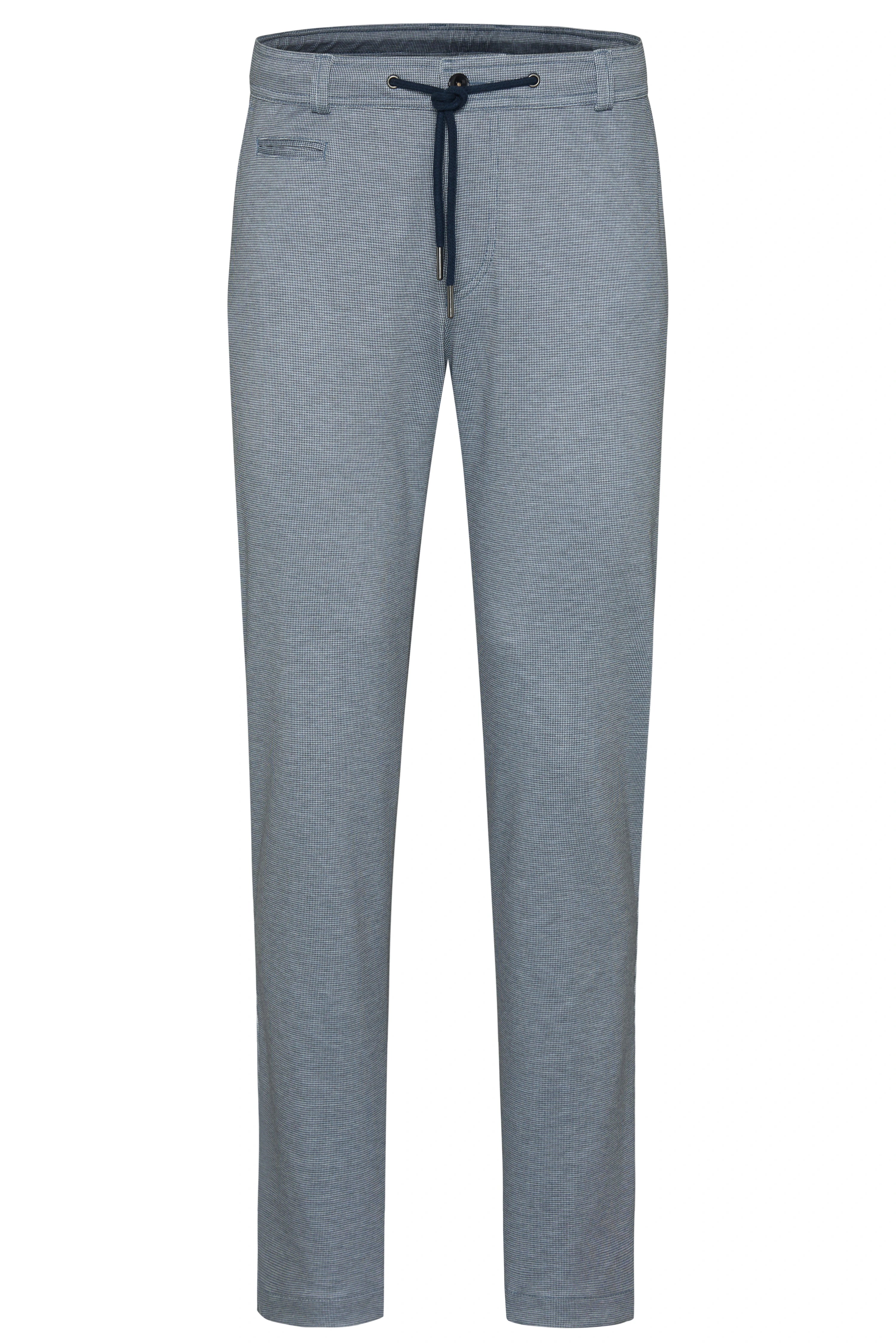 Grijze bugatti broek met trekkoord, casual, busteweergave.
