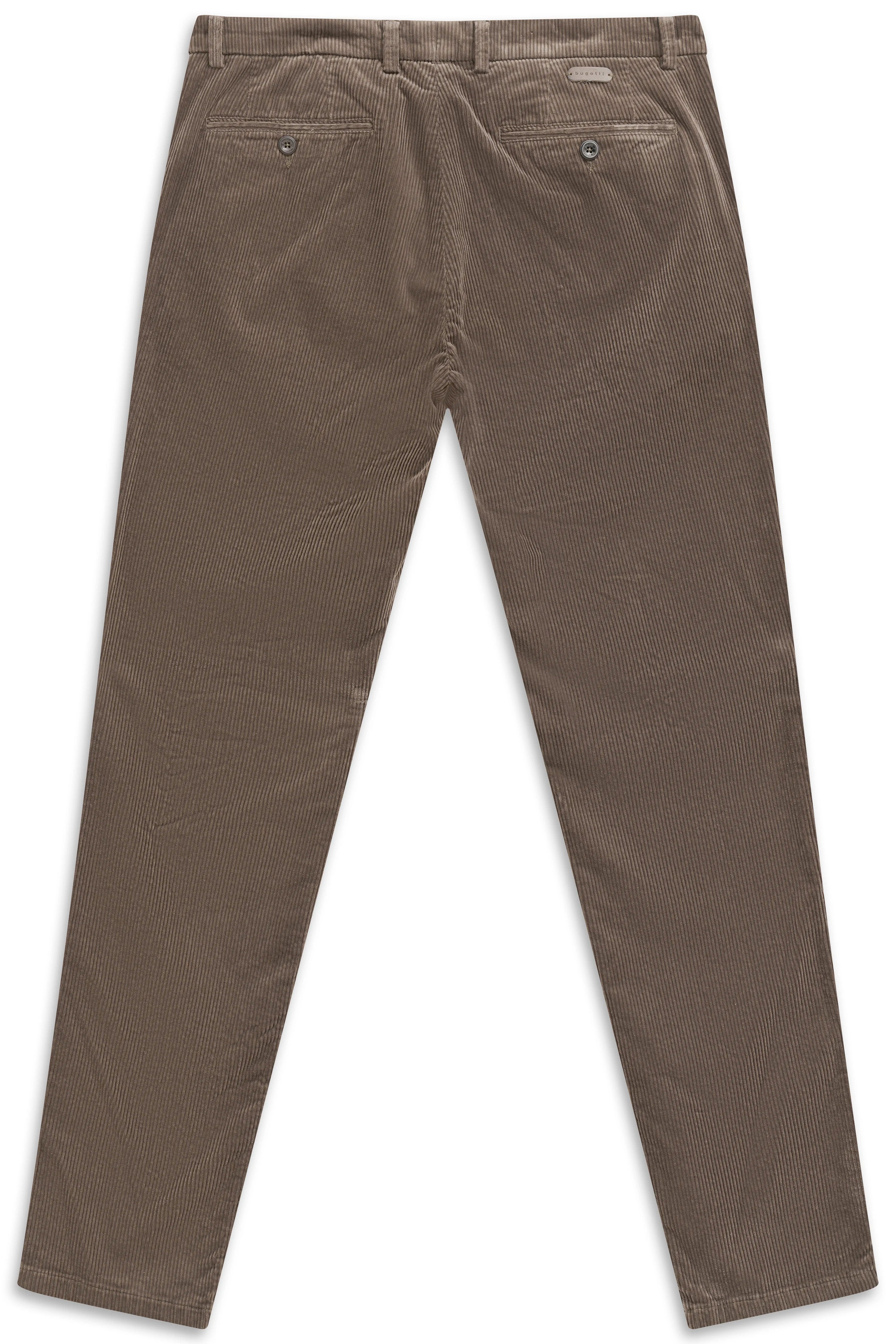 Brown corduroy pants by bugatti, bust image, simple design, perfect for sophisticated casual looks.