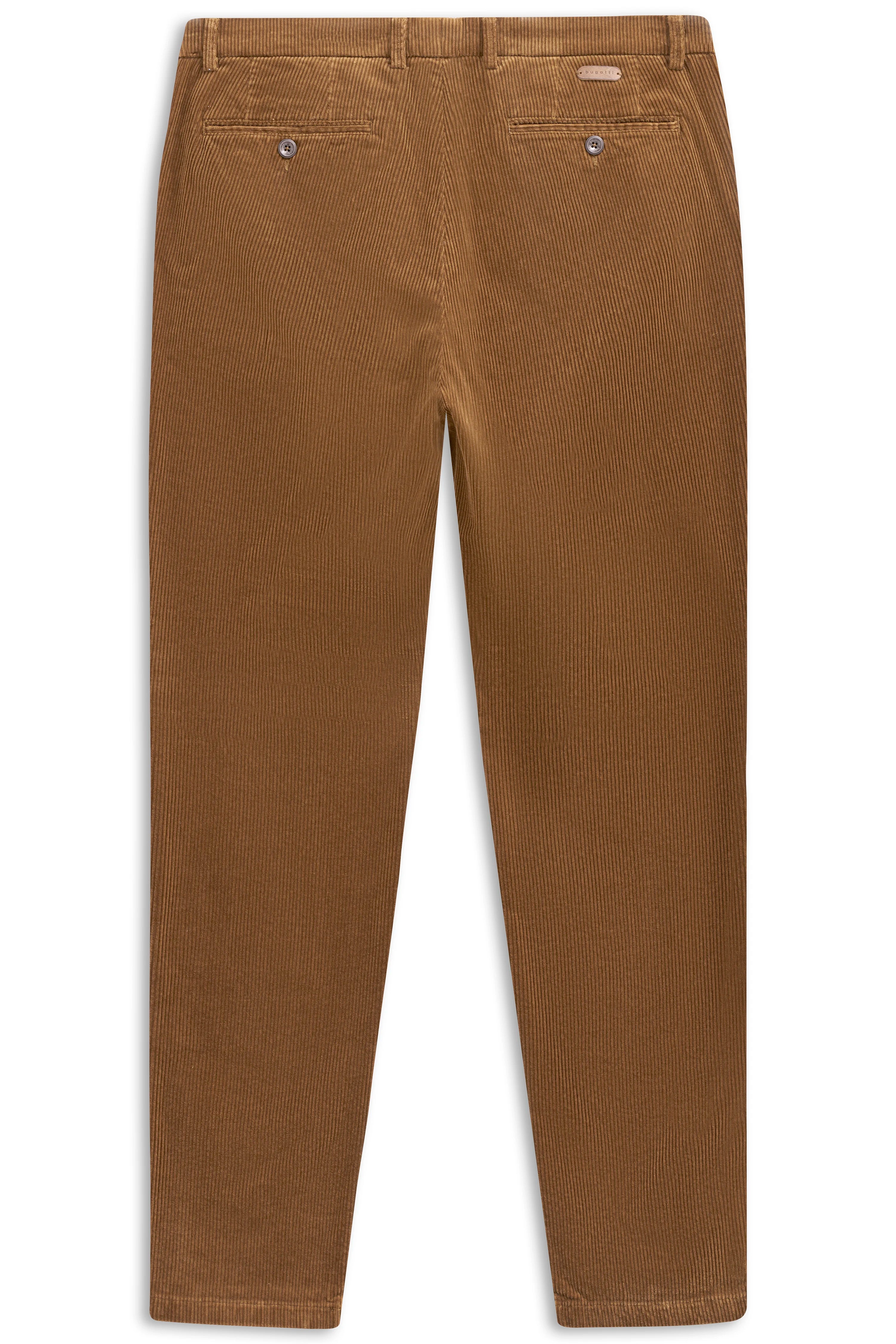 Braune bugatti Cordhose, Rückansicht, legeres Büstenbild.