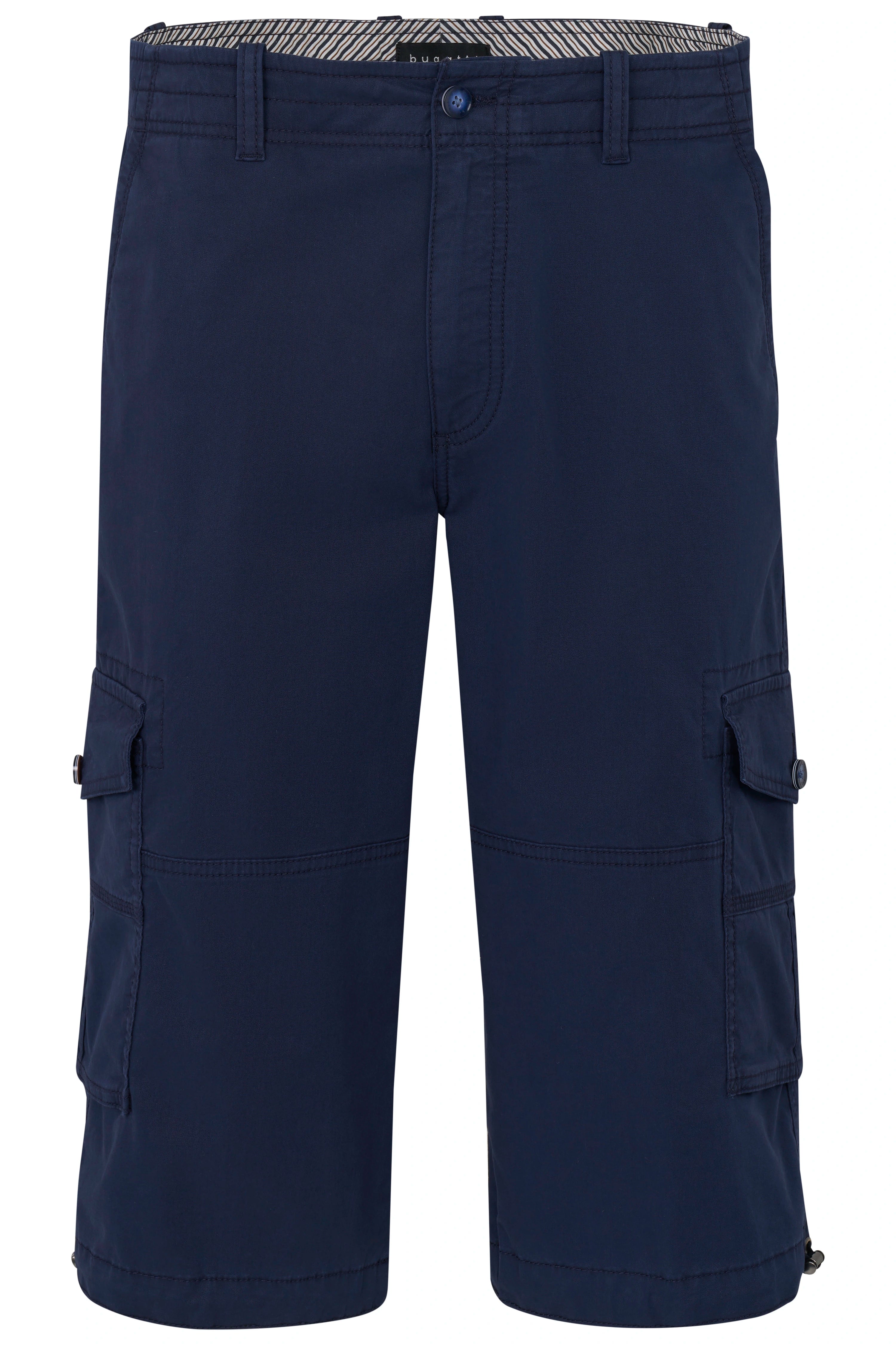 Navy Cargo-Shorts von bugatti mit Taschen, legeres Büstenbild.