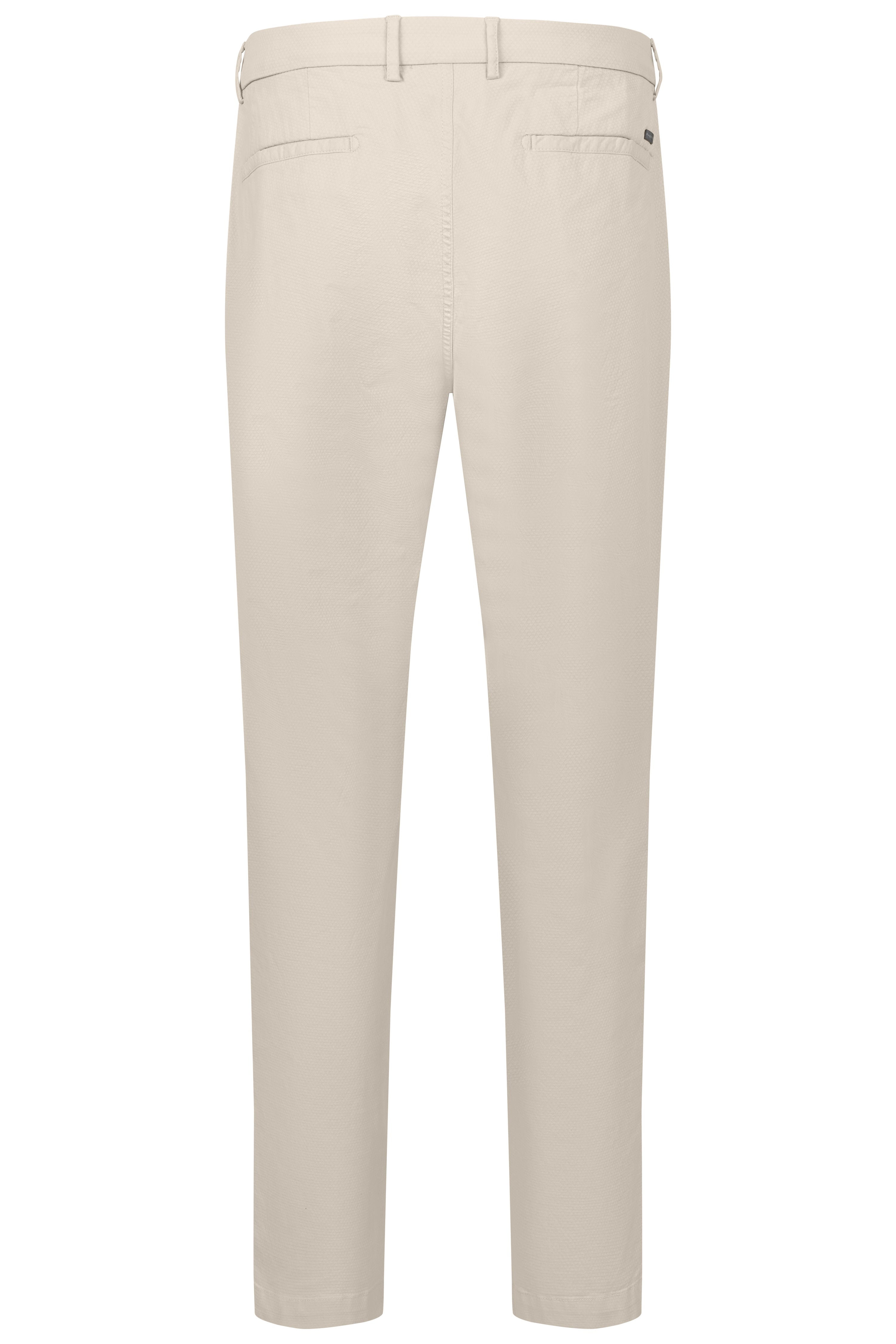 Beige bugatti broek, casual, patroonloos, achteraanzicht.