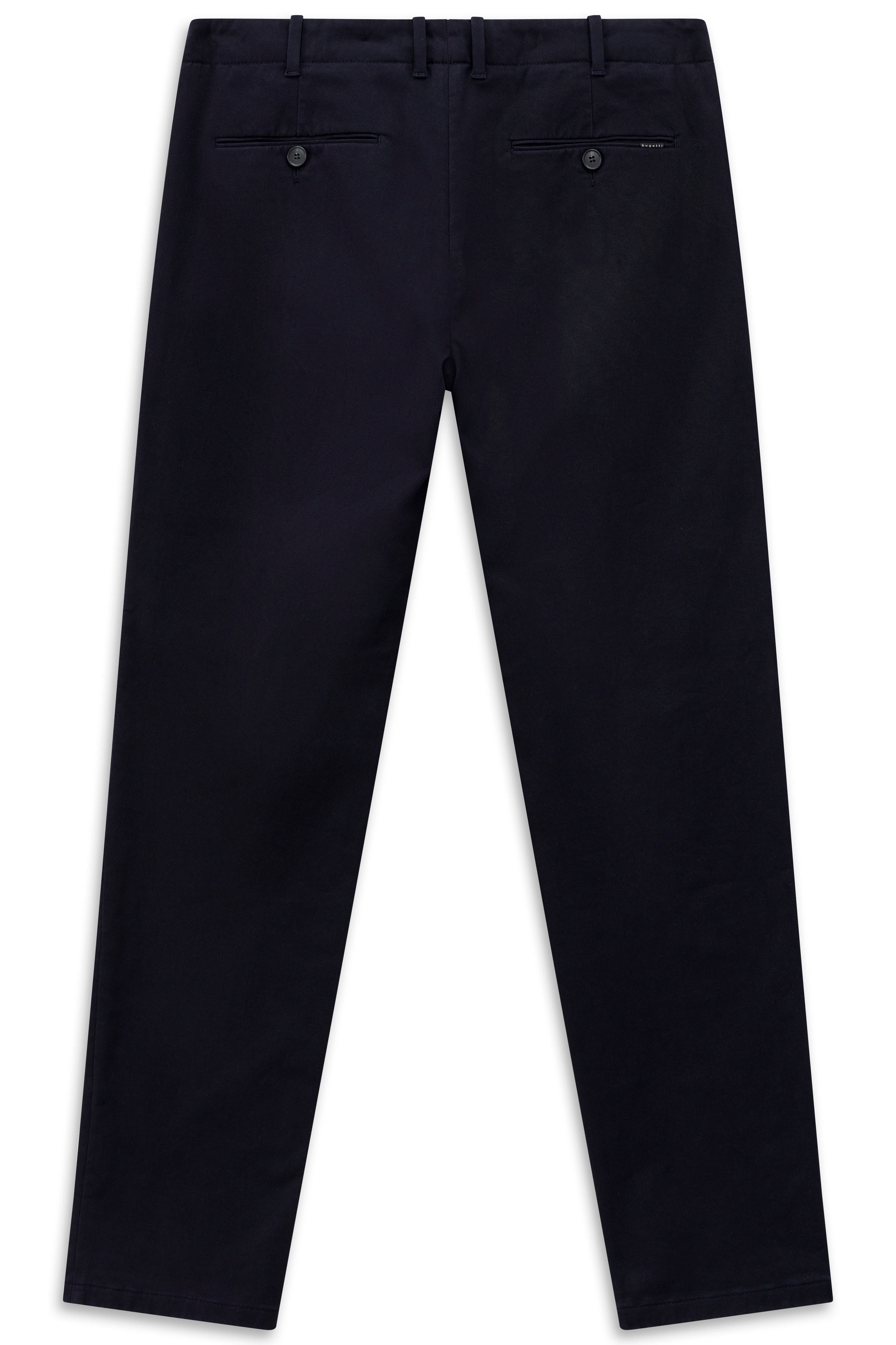 Marineblaue Chinohose von bugatti, Legerbild, stilvoll und zeitloses Design.
