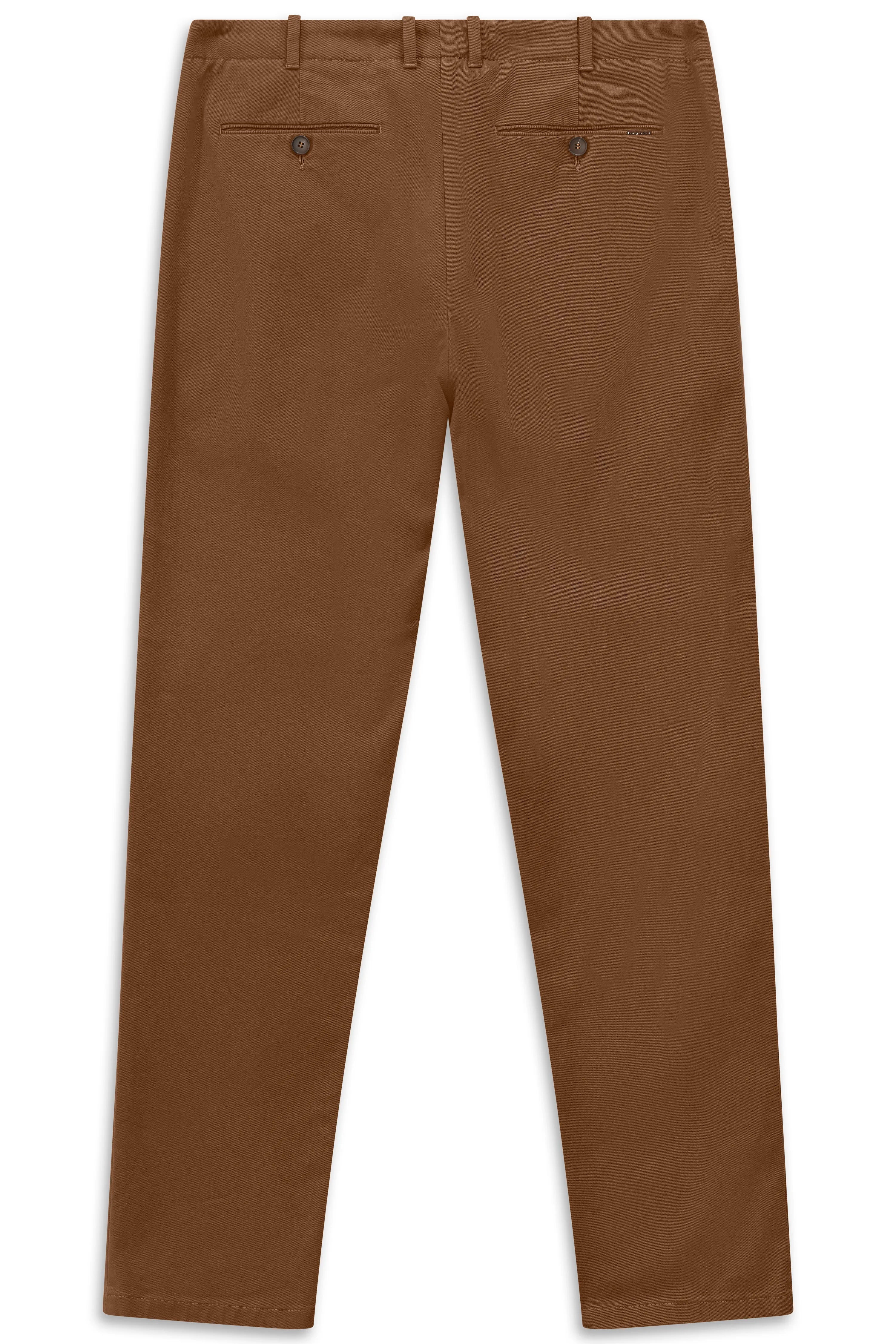 Braune Chinohose von bugatti, Rückansicht, eleganter Stil für zeitlose Raffinesse.