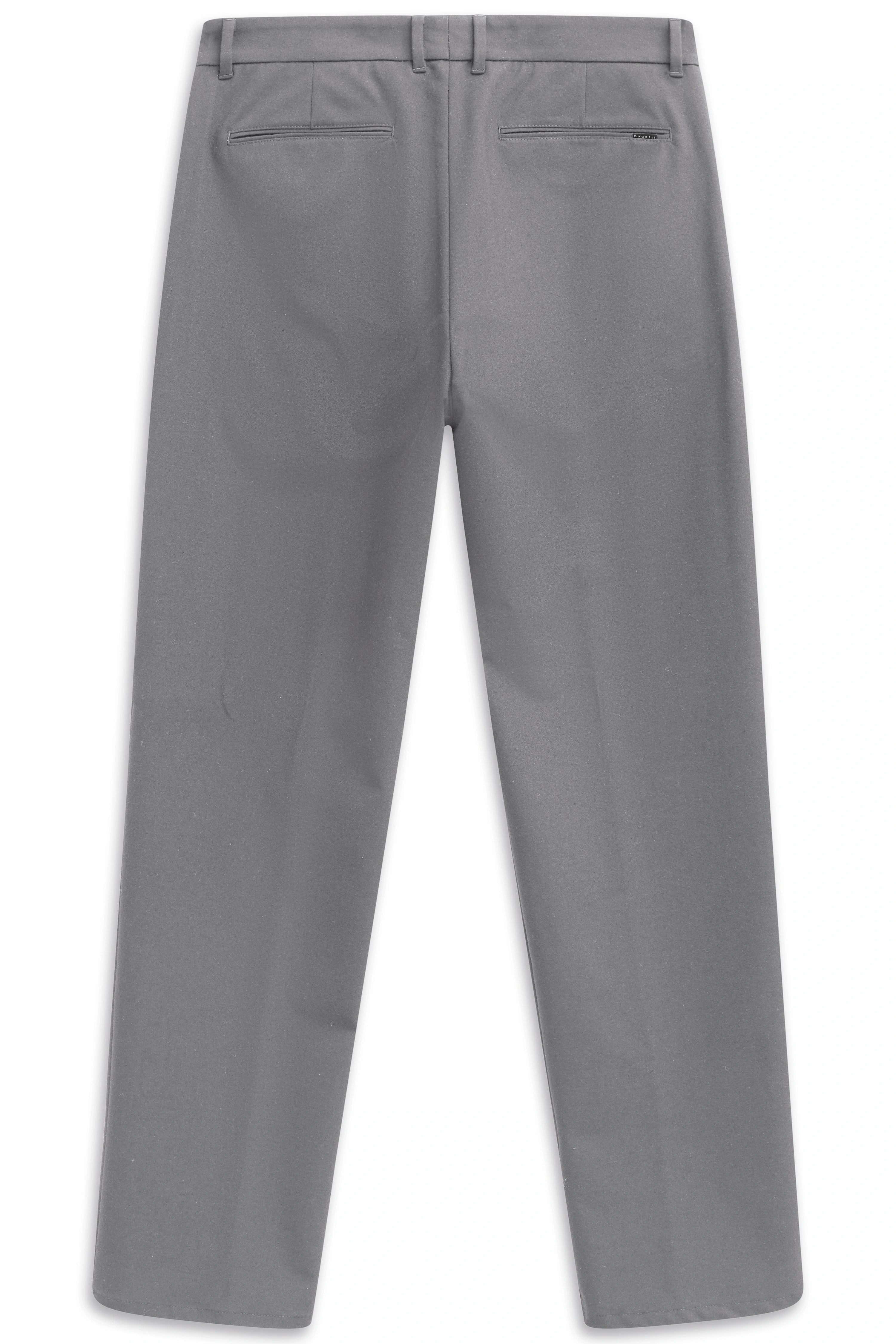 Graue bugatti Herrenhose, Rückansicht, Büstenbild, klassisches Design.