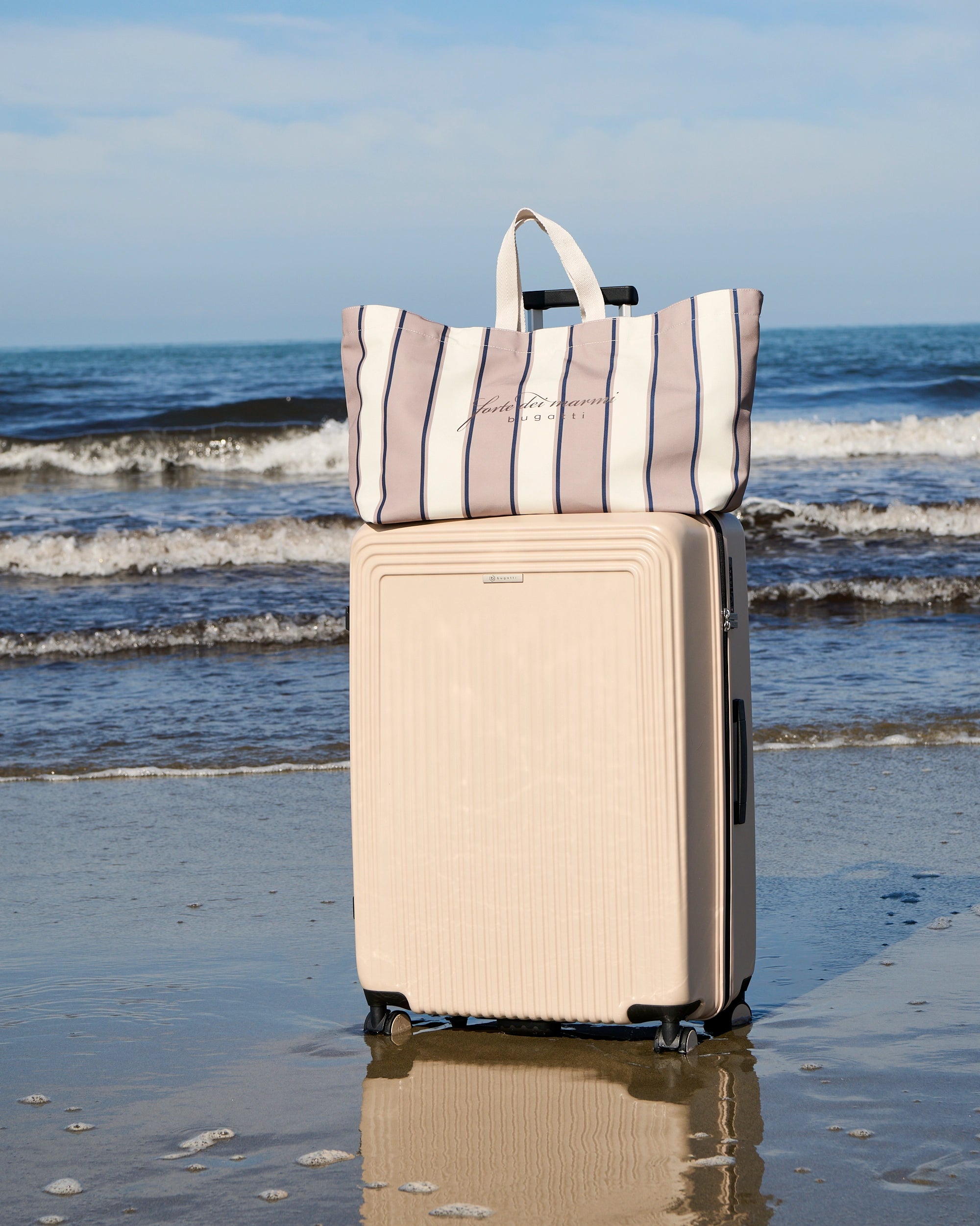 Borsa tote dal design marittimo in ecru