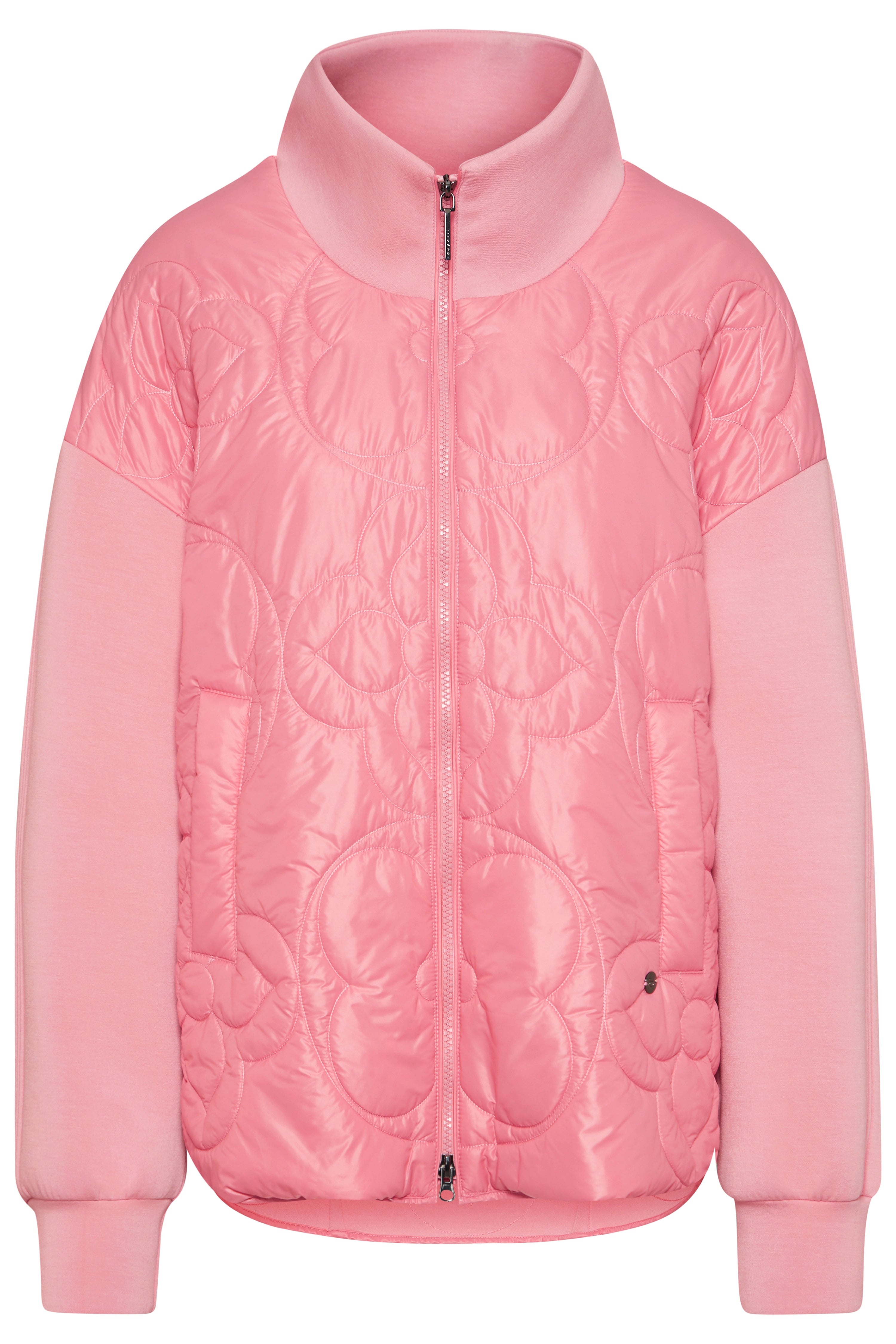 bugatti women's jacket, pink, quilted, bust view, stylish and high-quality.