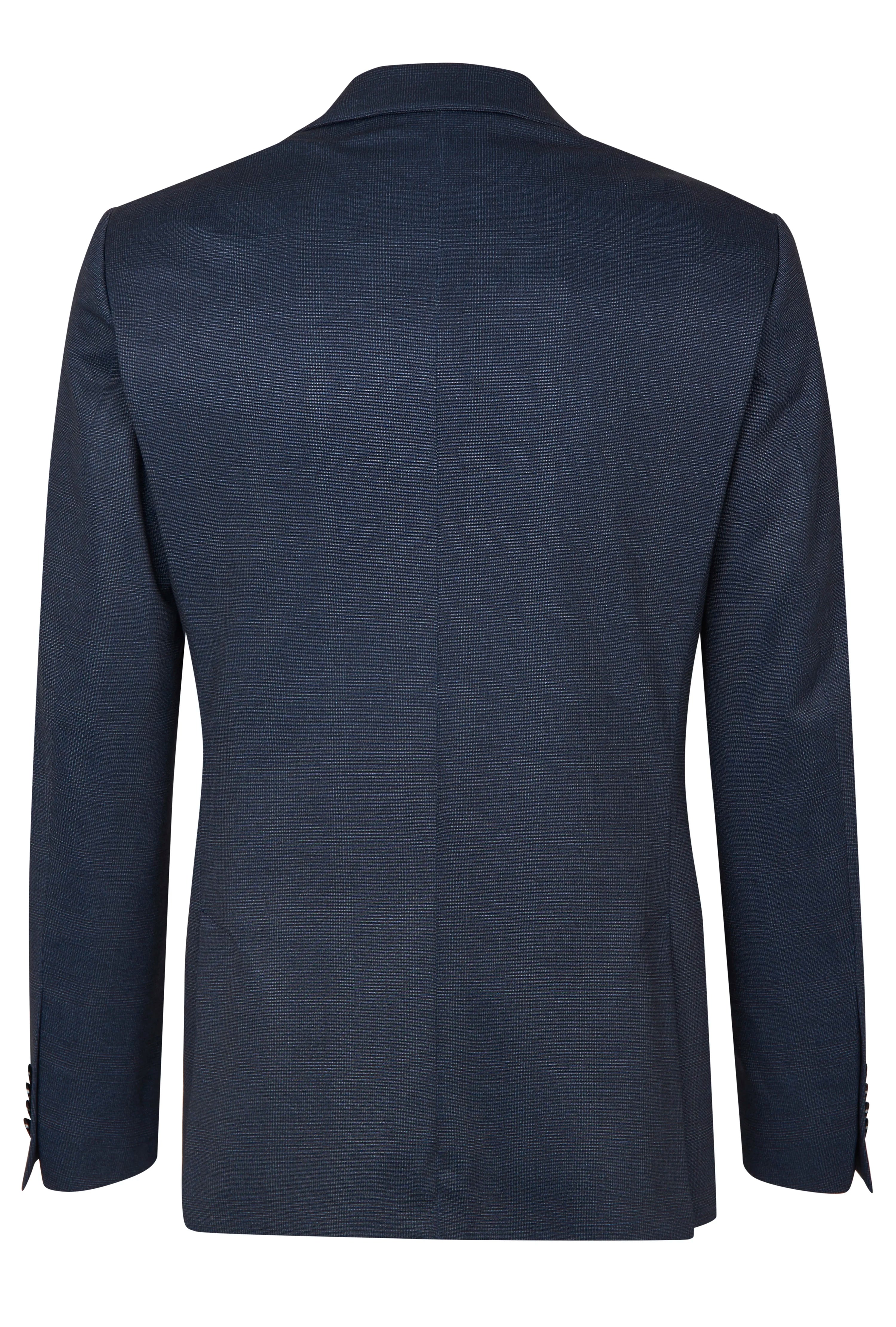 Donkerblauwe bugatti blazer, elegant ontwerp, achteraanzicht, perfect voor stijlvolle gelegenheden en klassieke outfits.