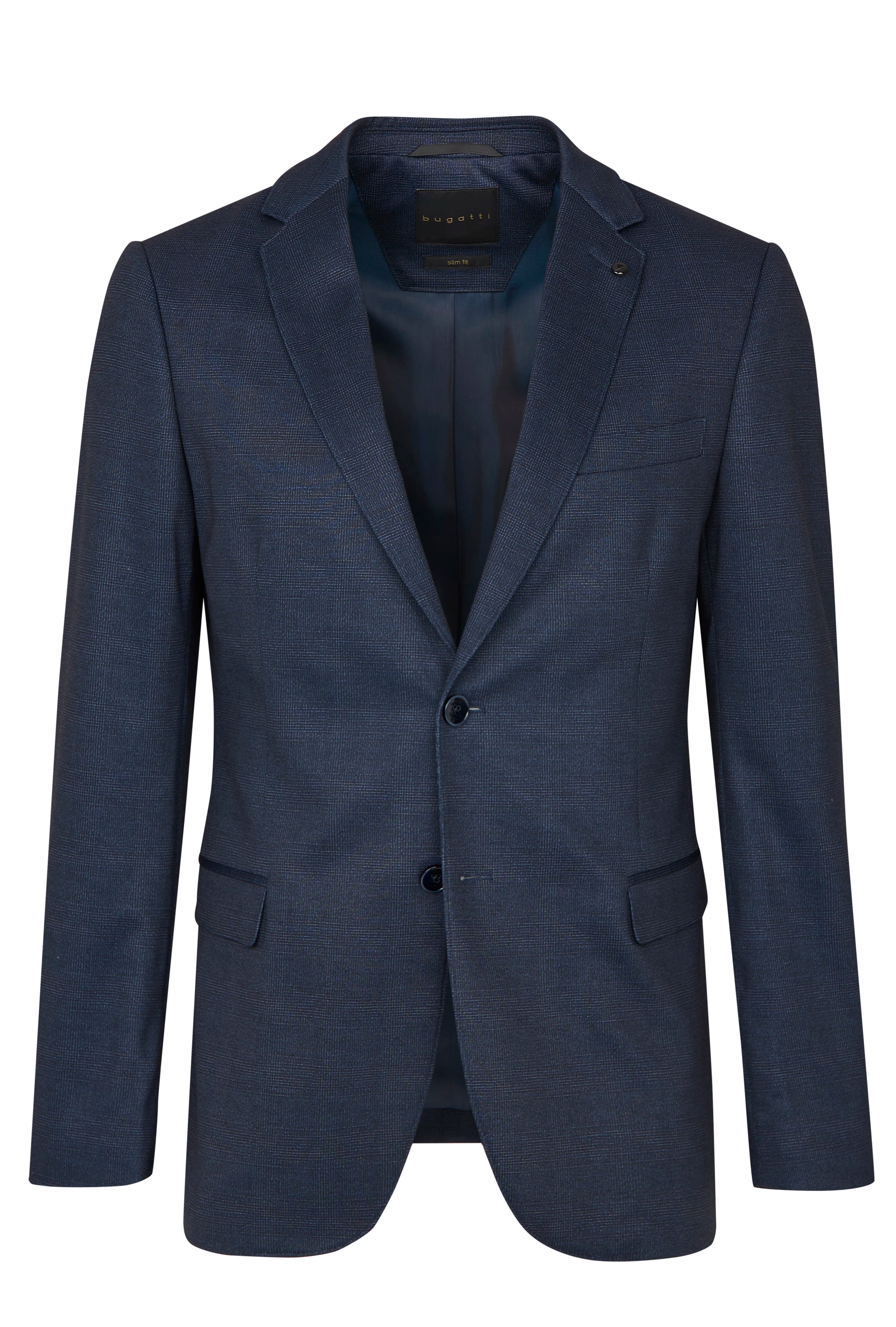 Donkerblauw bugatti colbert, busteweergave, stijlvol design, perfect voor chique gelegenheden.