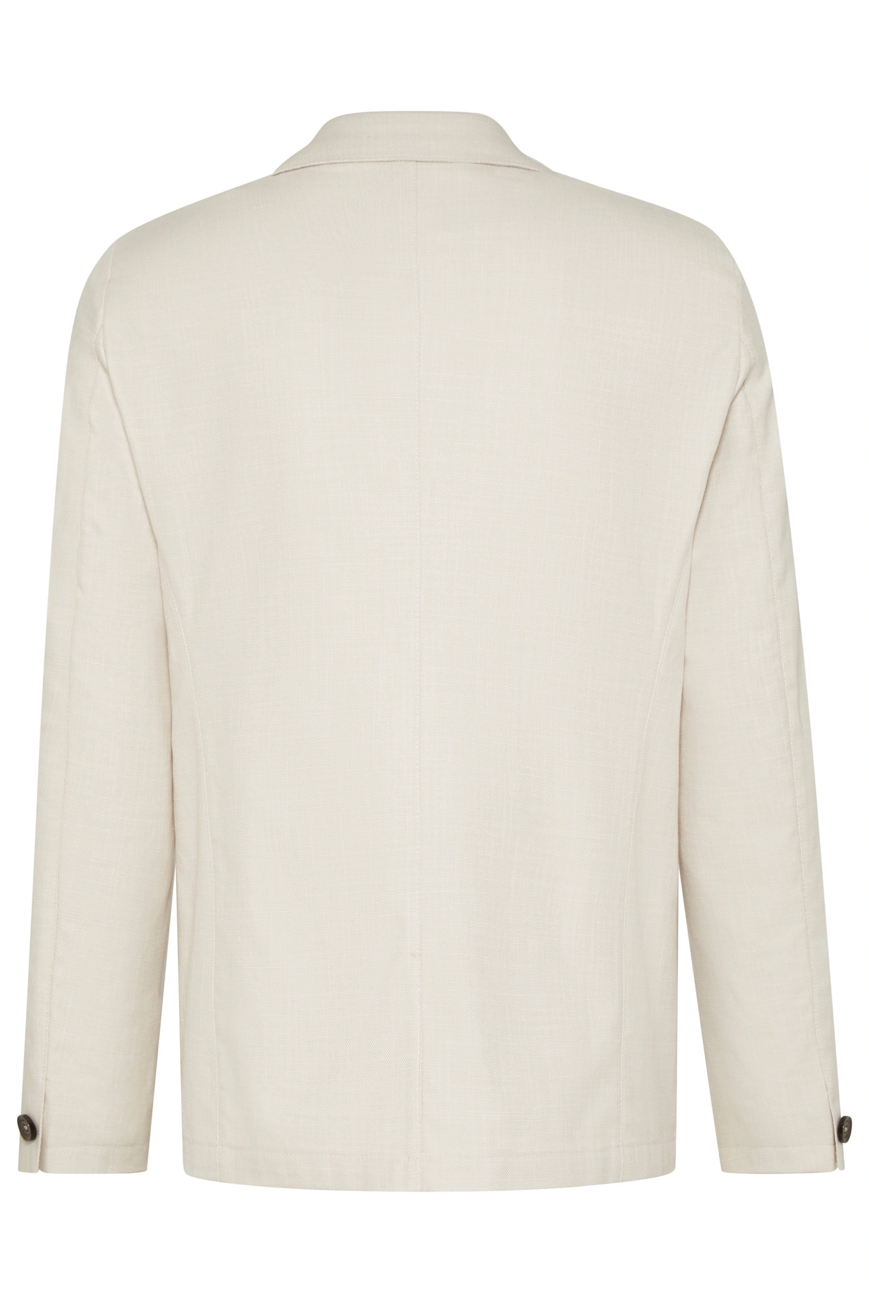 Beige Sakko von bugatti, gerade geschnitten, Büstenbild, mit klassischen Knöpfen und aufgesetzten Taschen.