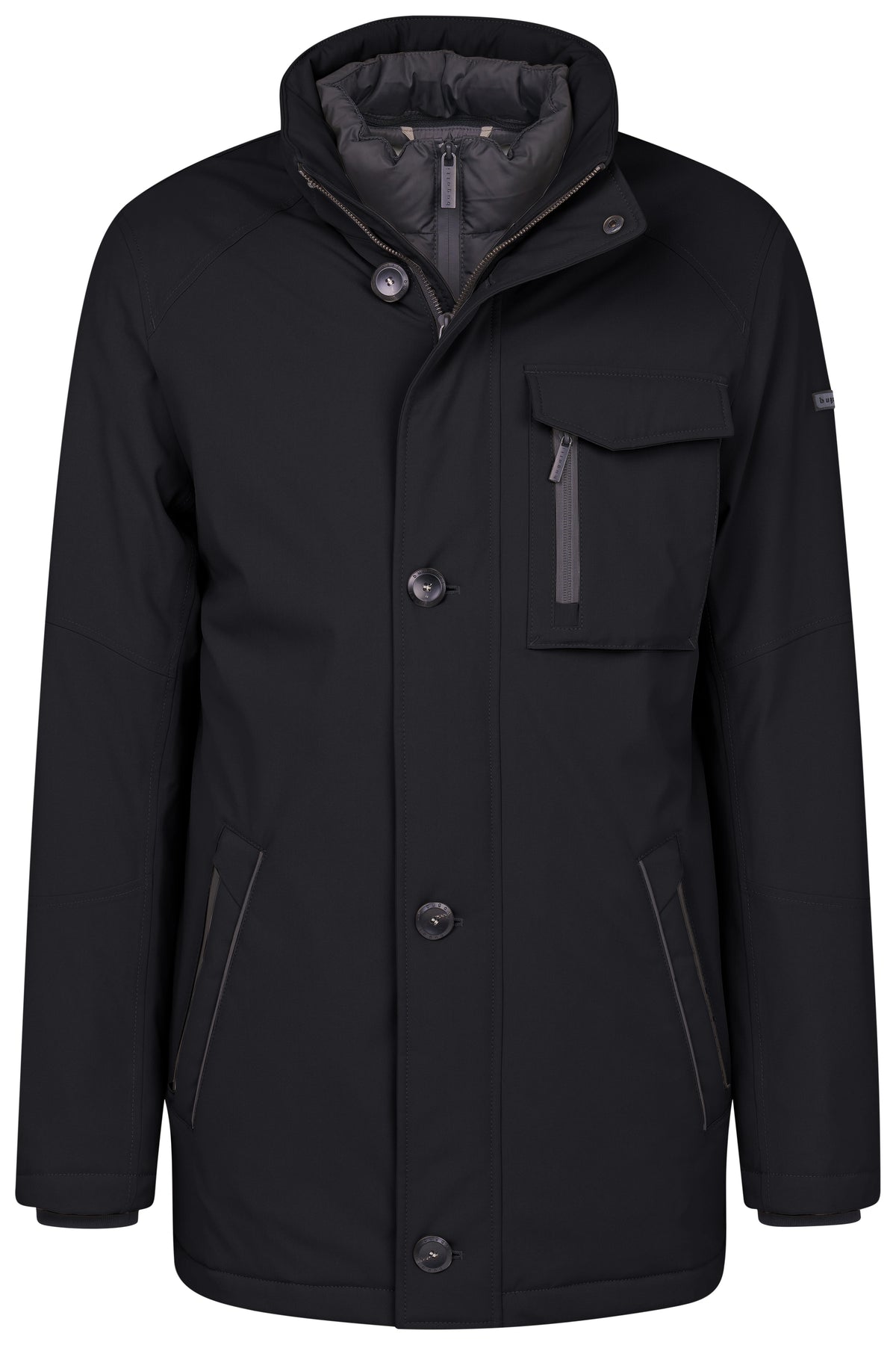 Jacket with roll-up hood in navy | Bugatti
