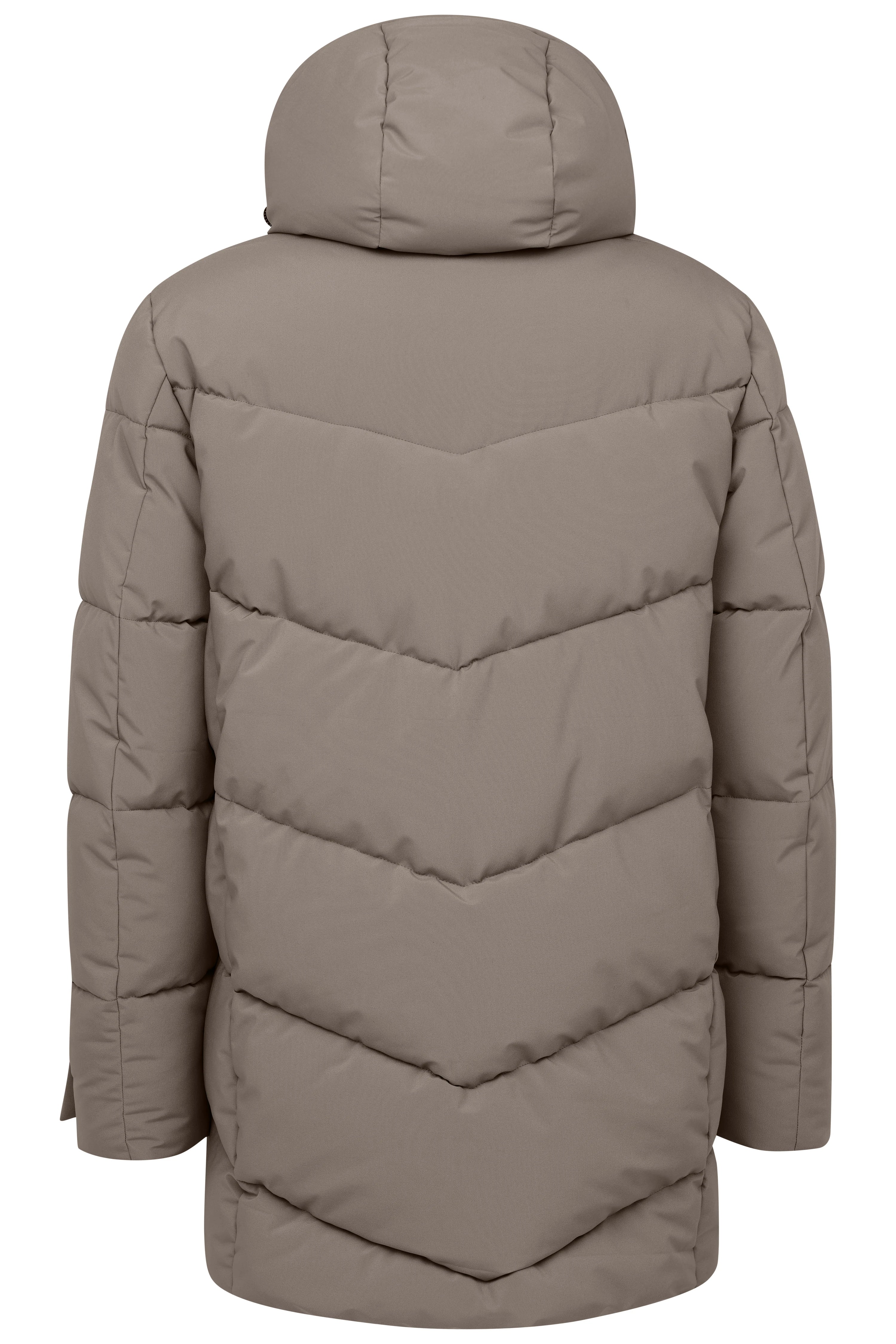 bugatti beige Steppjacke, Rückenansicht, legeres Bild, ohne Muster, für stilvolle Winteroutfits.