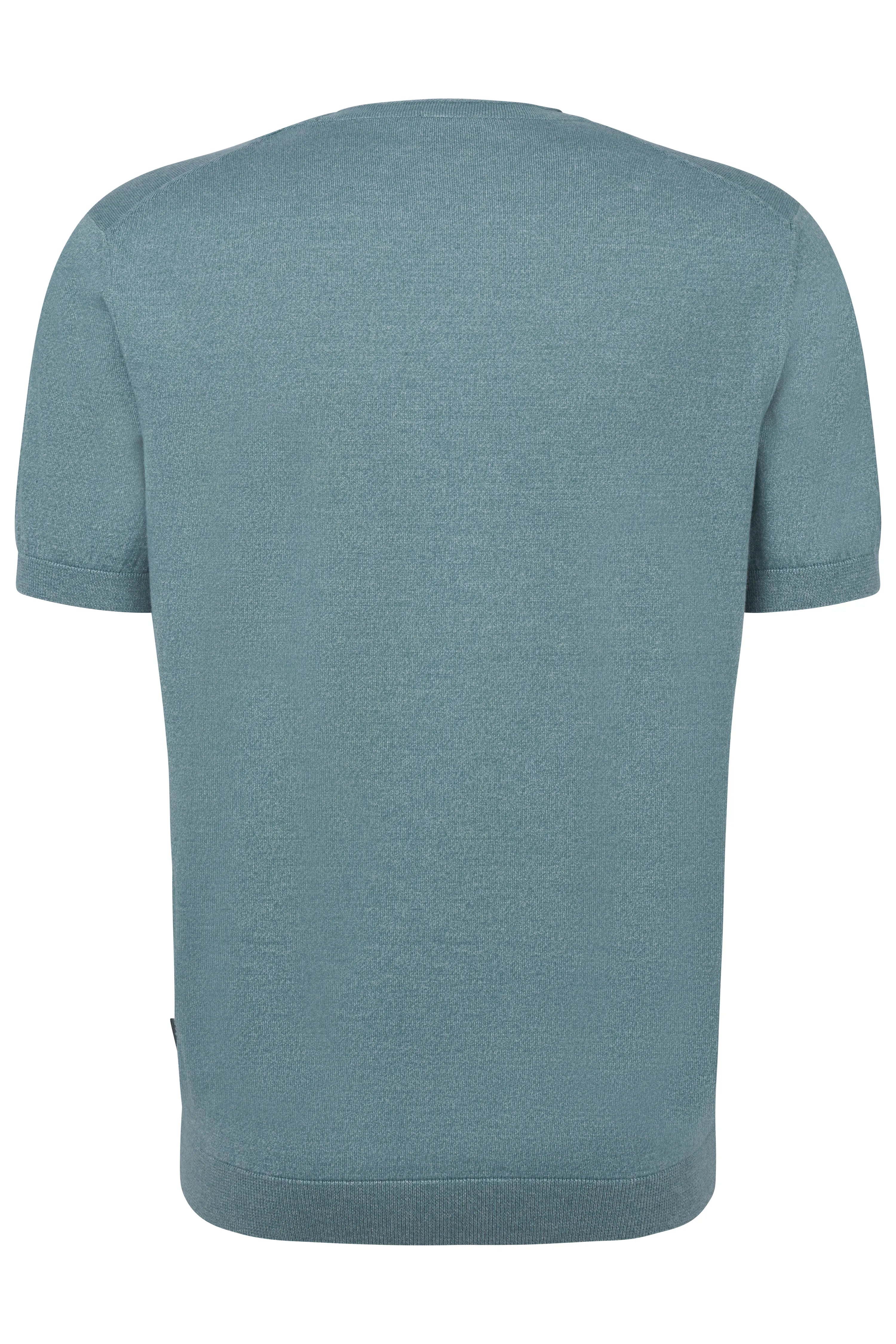 Blue bugatti T-shirt, casual bust shot, classic fit.