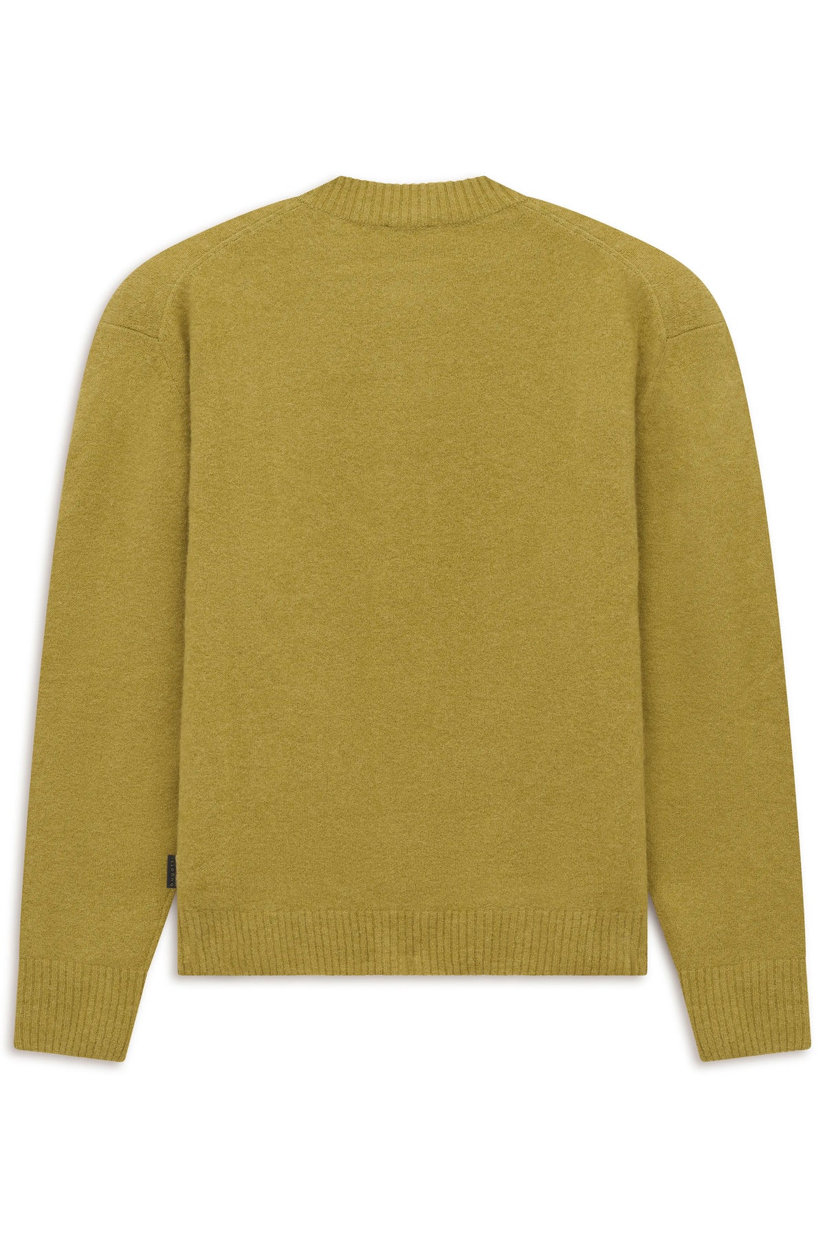 Bugatti Pullover in Olivgrün, Rückansicht, legerer Stil, hochwertige Materialien.