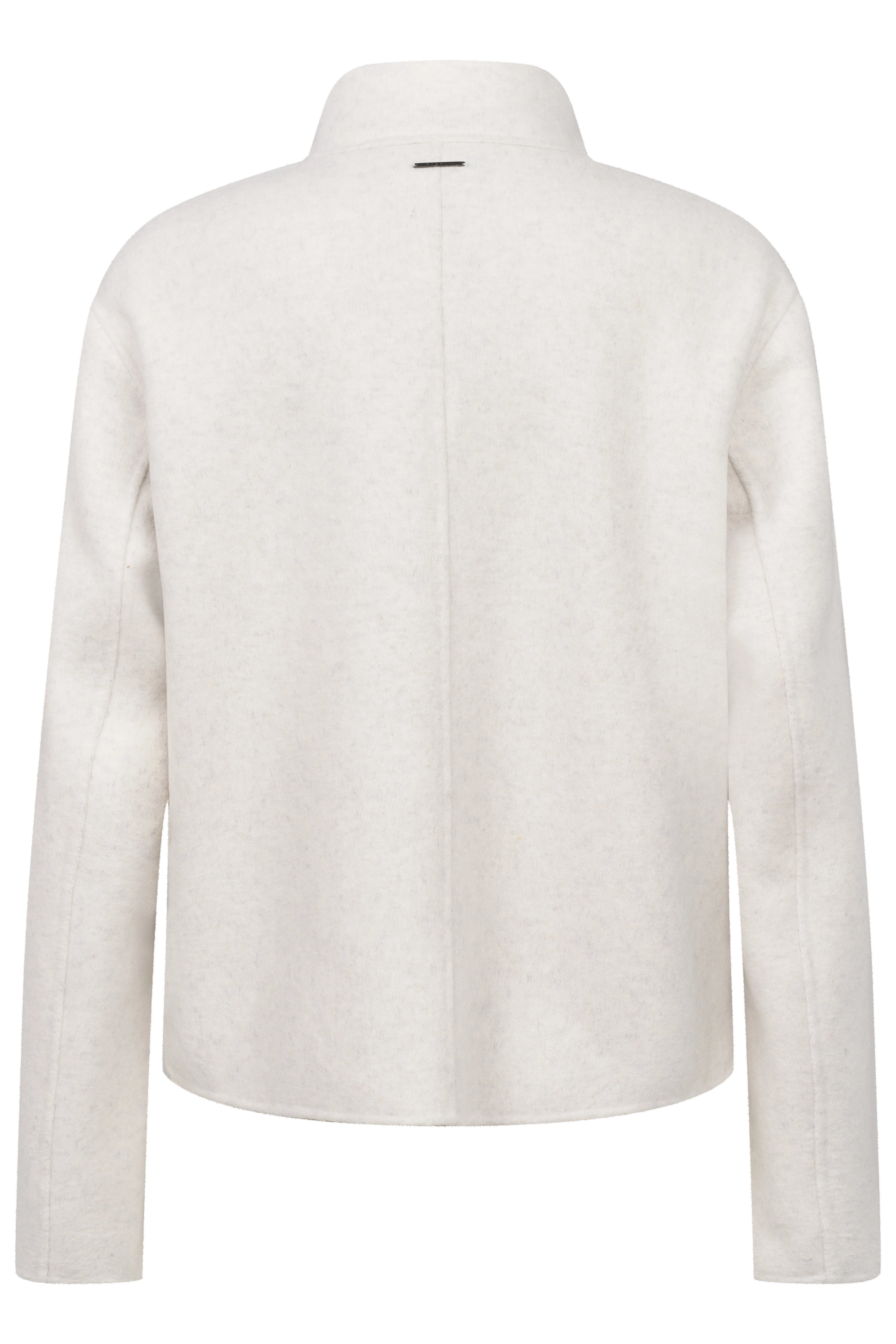 Weiße bugatti Jacke, Rückenansicht, legeres Design, hochwertige Materialien, zeitlose Eleganz.