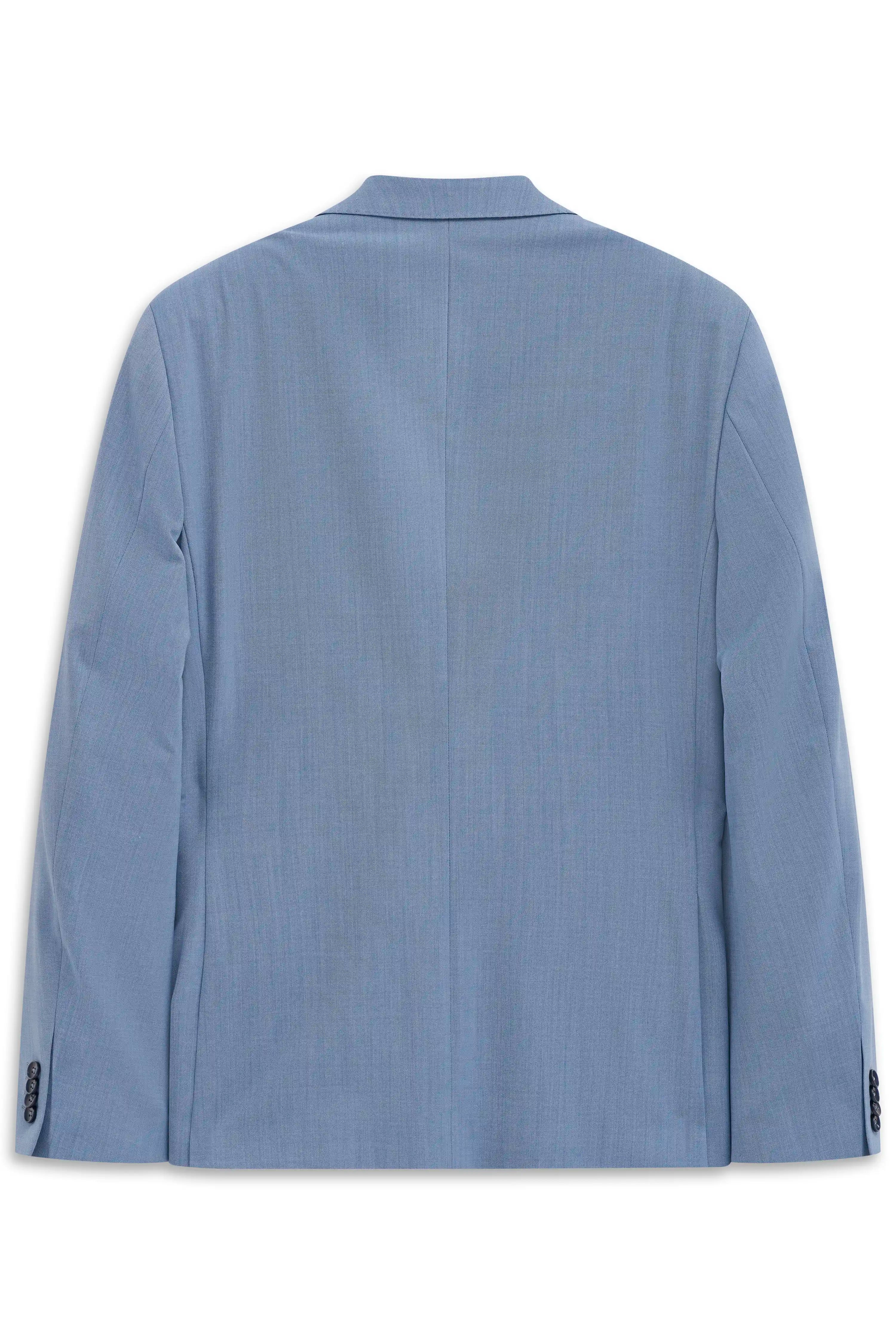Blauer bugatti Sakko-Rückansicht, legeres Design, minimalistischer Stil.